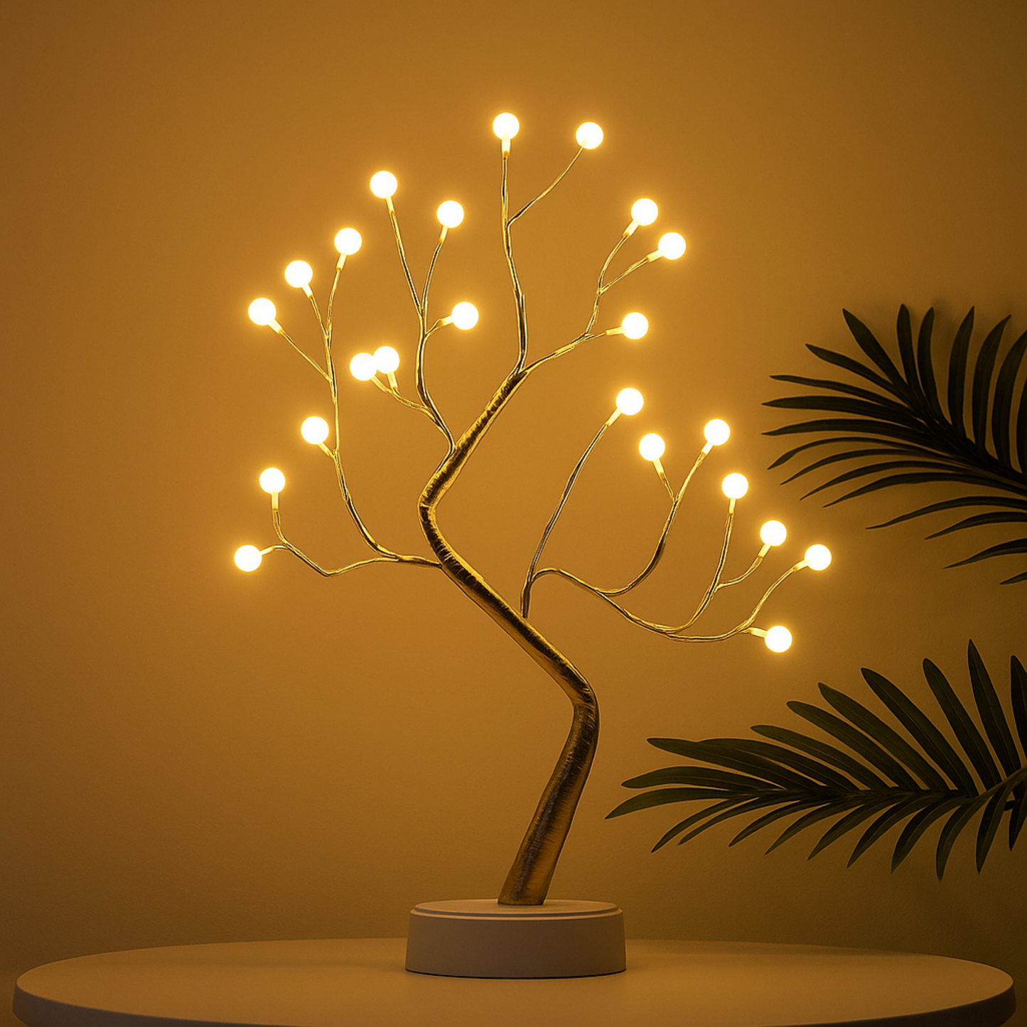 Elegani 60 LED Warm White Tree Lights Bulbs – 20" Height, Flexible Branches, Indoor Decorative Lighting for Holiday, Wedding, Party, and Home Décor