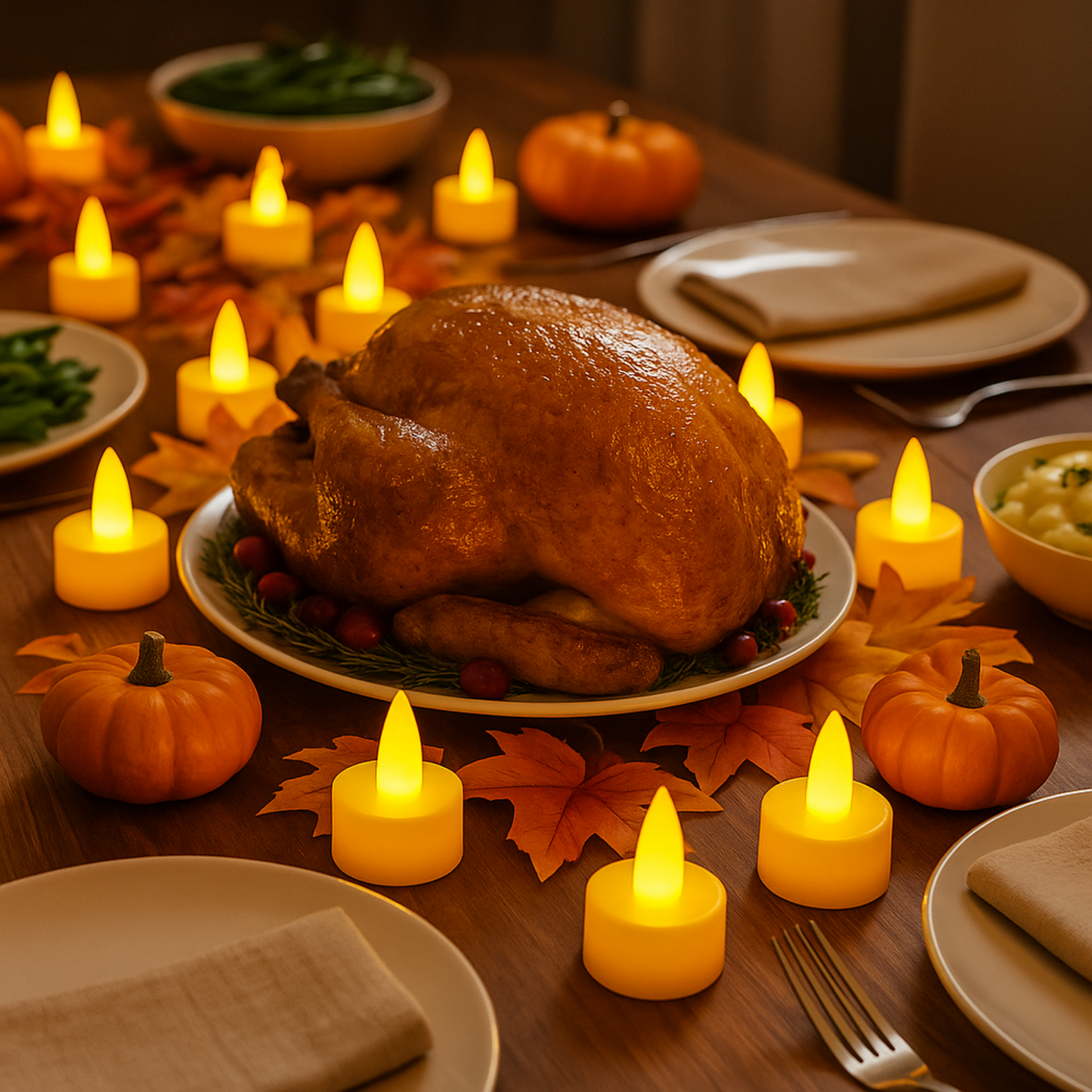 Elegani 24 pcs Flameless Tealight Candles – Warm White LED Flickering Lights, -Free, Safe for Indoor Events and Home Décor