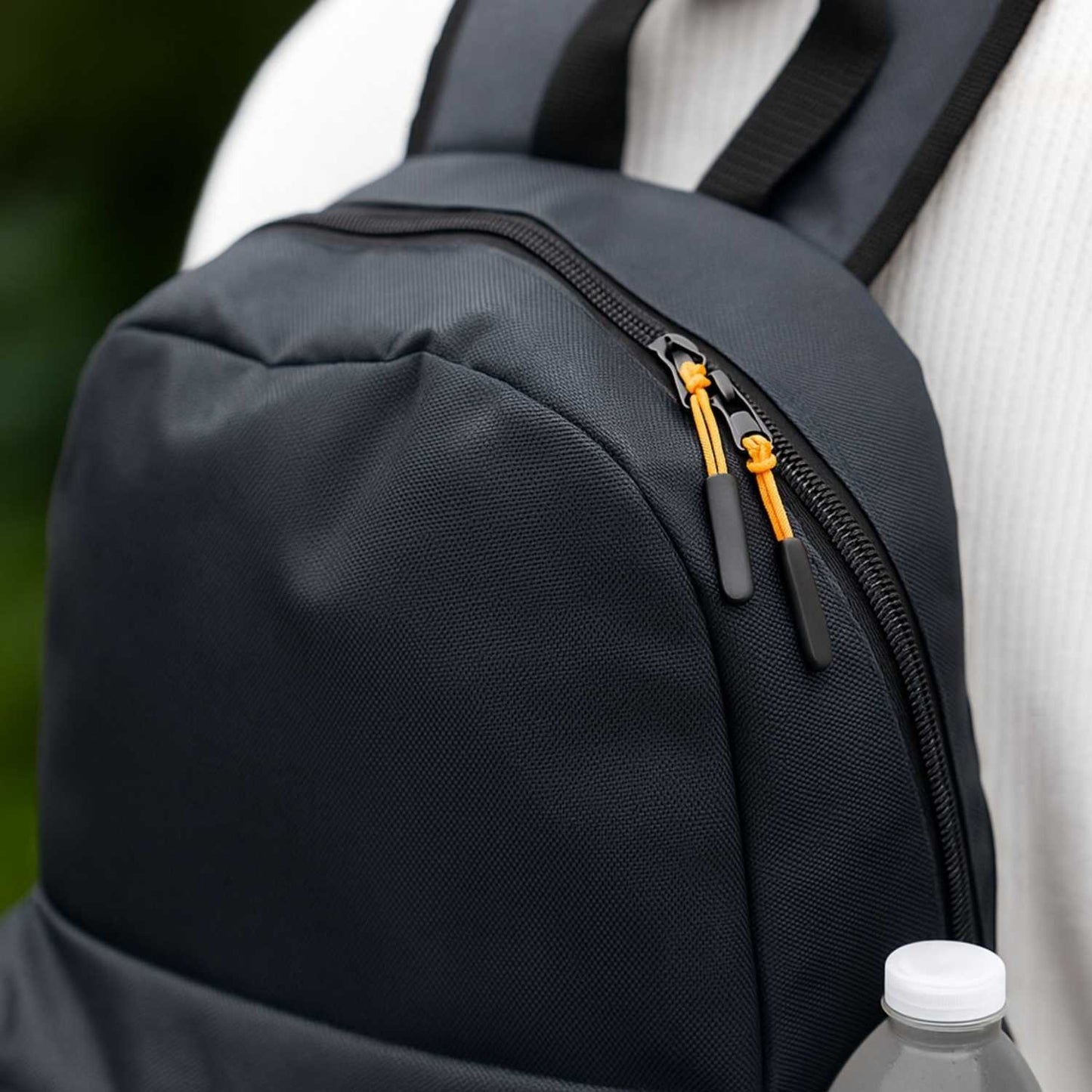 Elegani Classic Backpack – 11.61" x 16.53" x 3.93" Eco-Friendly Recycled PET, 12L Capacity, Ergonomic Sport Zipper Pulls-Gray