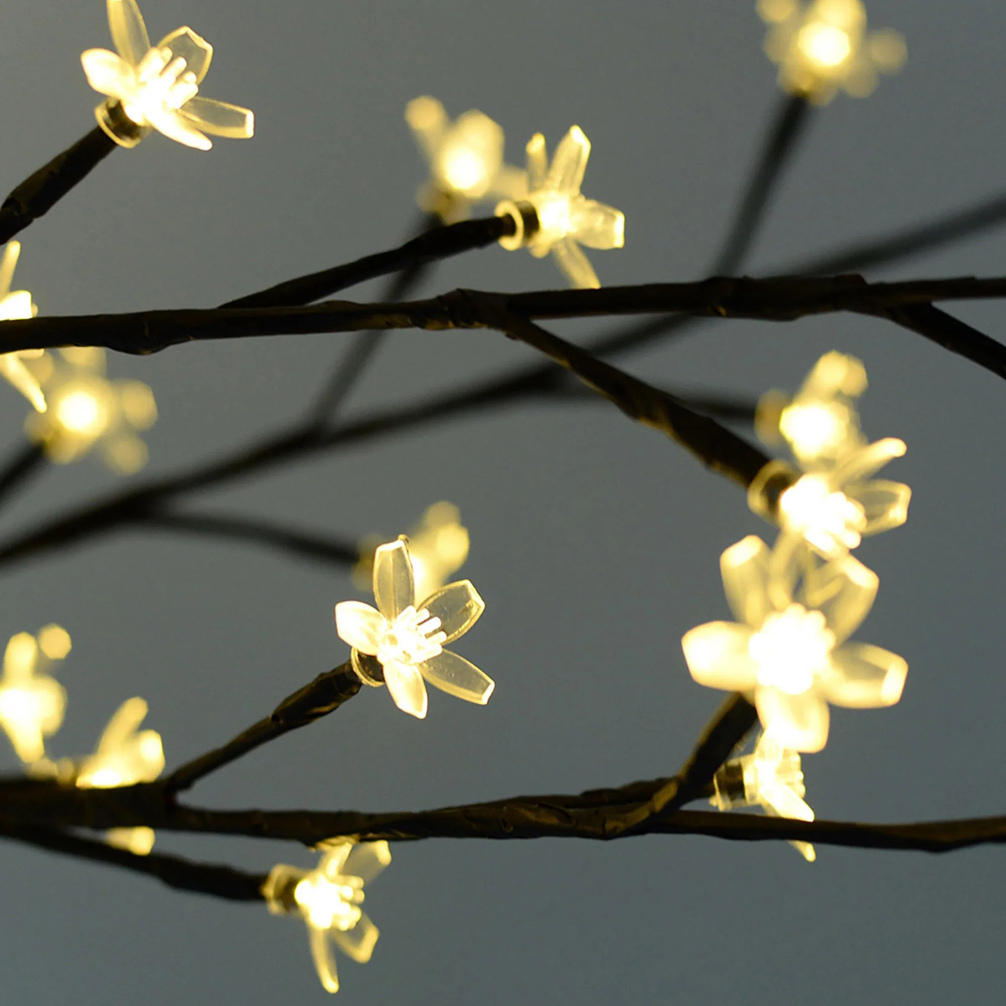 Elegani Lighted Cherry Blossom Tree – 18” Tabletop LED Tree with 24 White Blossoms, Warm White Lights for Wedding, Event, or Home Décor