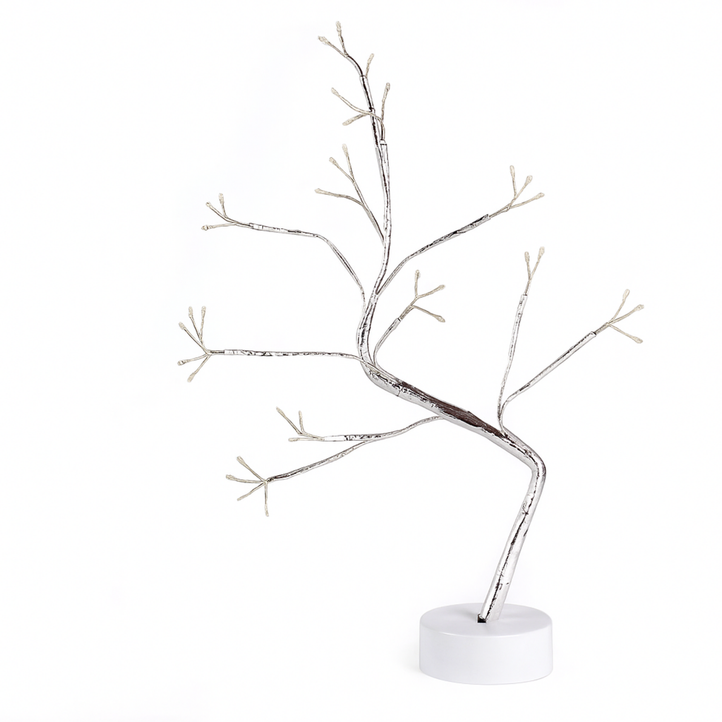 Elegani 60 LED Warm White Tree String Lights – 20ft Silver Wire, 4" Spacing, Indoor/Outdoor Use, Ideal for Bedroom, Party, Wedding, and Holiday Decor