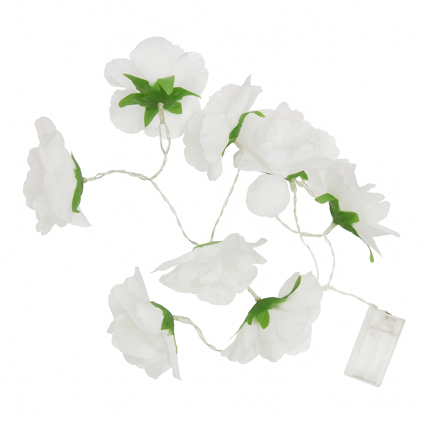 Elegani 8 LED White Flower String Lights – Warm White Floral Fairy Lights for Home and Event Décor