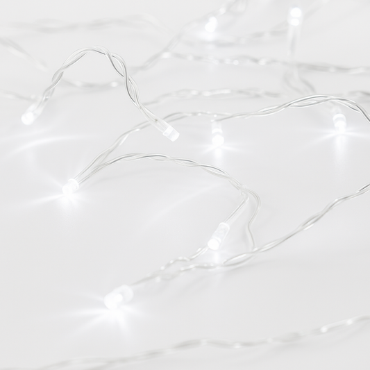 Elegani 10 LED Clear Cable String Lights – 3ft Mini Fairy Lights with Clear Wire, White Indoor Decorative Lighting for Crafts, Bedroom, and Holiday Decor