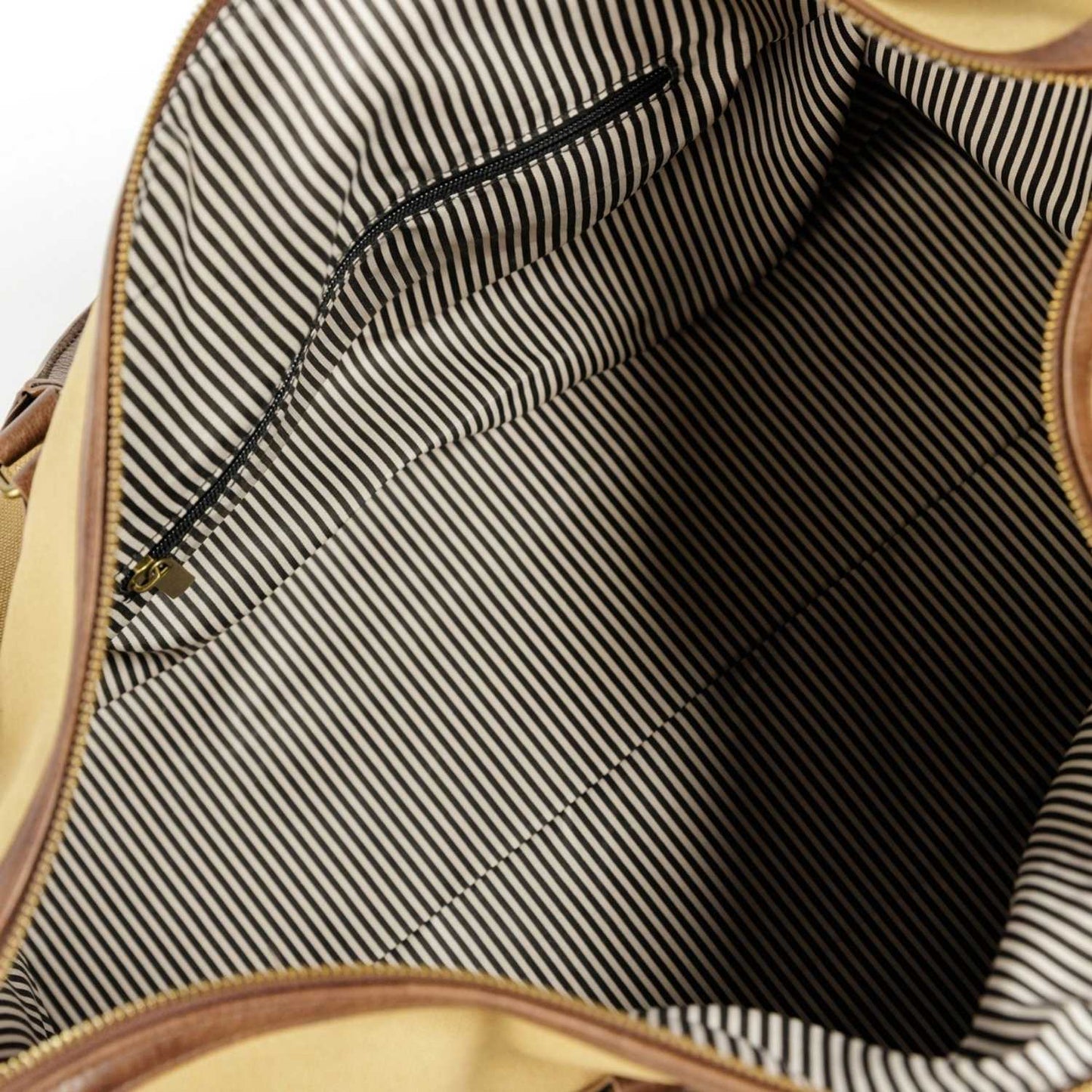 Elegani Touring Luxe Duffel Bag – 21.65" x 11.81" x 10.23", 42.9L Capacity, Eco-Friendly Recycled Canvas with Leatherette Accents-Tan