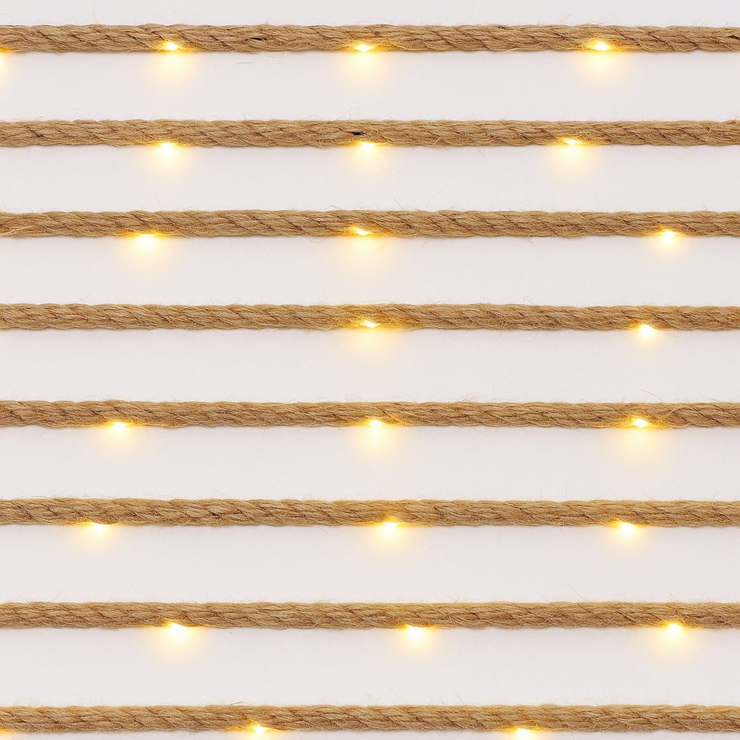 Elegani 30 LED Rope String Lights – 8ft Natural Woven Rope with Warm White Fairy Lights for Farmhouse, Wedding, and Holiday Décor