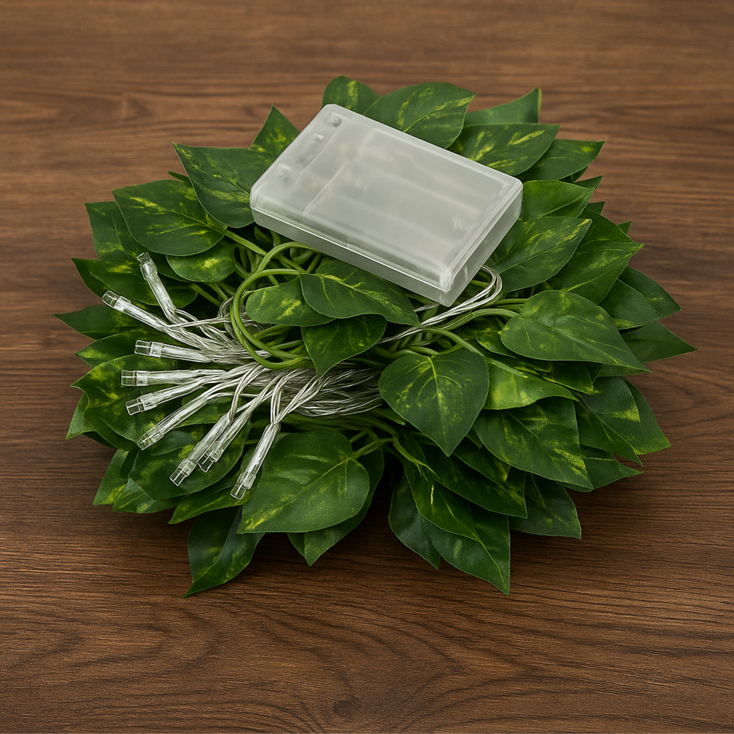 Elegani 66 LED Ivy Leaf Curtain Lights – 3.3ft x 5.2ft, 6 Strands, Warm White, Indoor Hanging Vine Decor for Bedroom Wall, Door, Ceiling