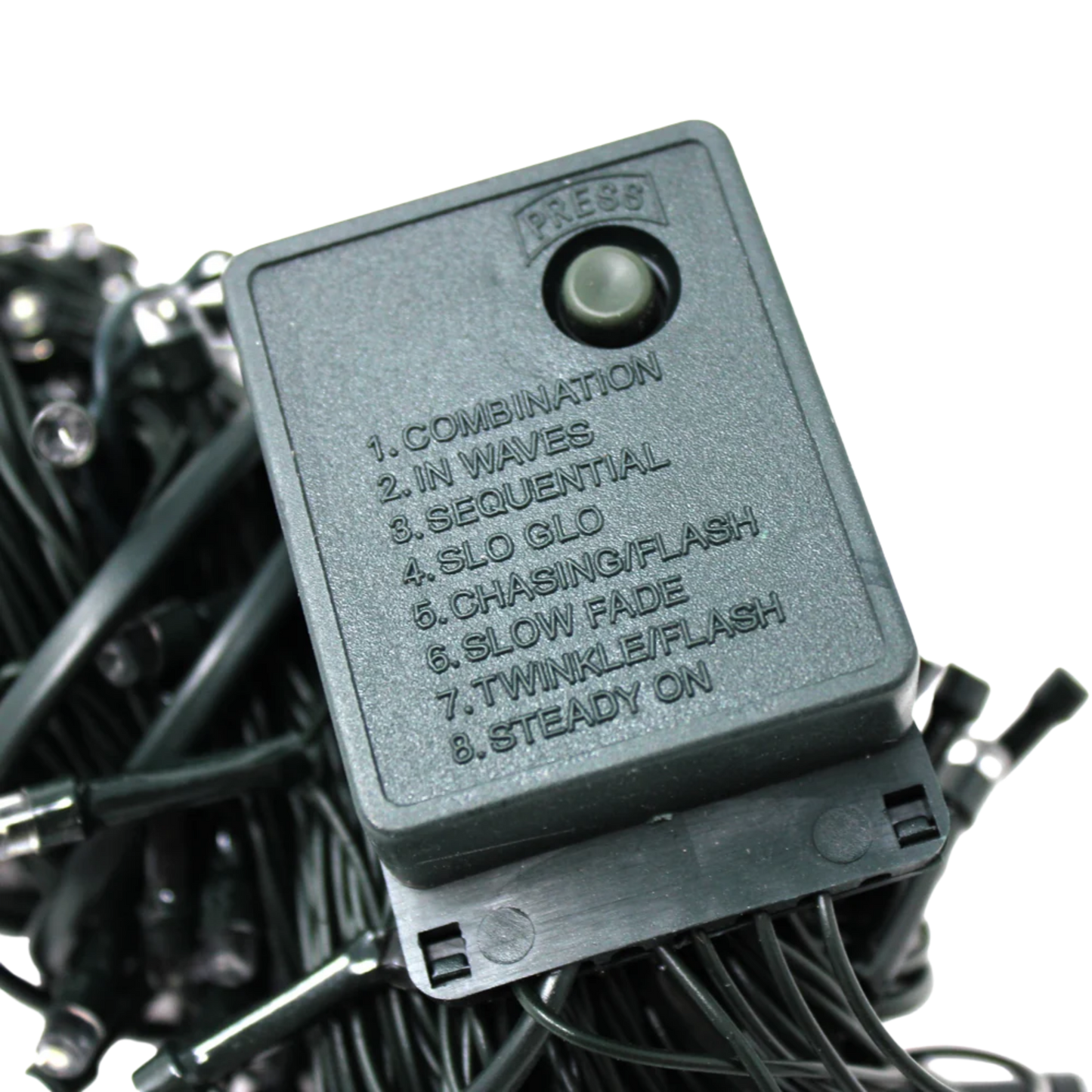 Elegani 100 LED Blue String Lights with Connector – Green Wire, 22 Ft Plug-in Indoor Outdoor Waterproof Holiday Lighting