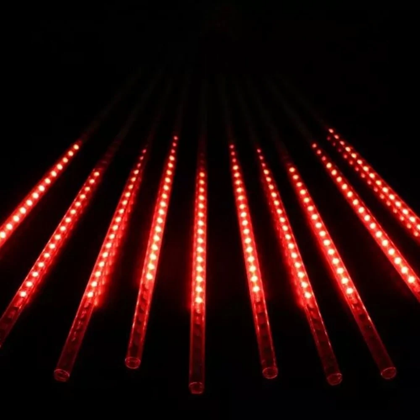 Elegani 8-Tube 50cm Red Snowfall LED Meteor Lights – 8ft Plug-In, 240 LEDs, Connectable, Indoor/Outdoor Decorative Lighting for Holiday, Tree, and Party Décor