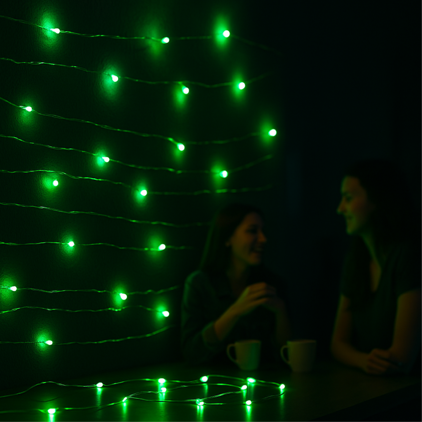 Elegani 100 LED Silver Copper Fairy String Lights – 33ft Plug-In with 4" Spacing, Flexible Wire, Indoor/Outdoor Decorative Lighting for Bedroom, Party, Wedding, and Holiday Décor-Green