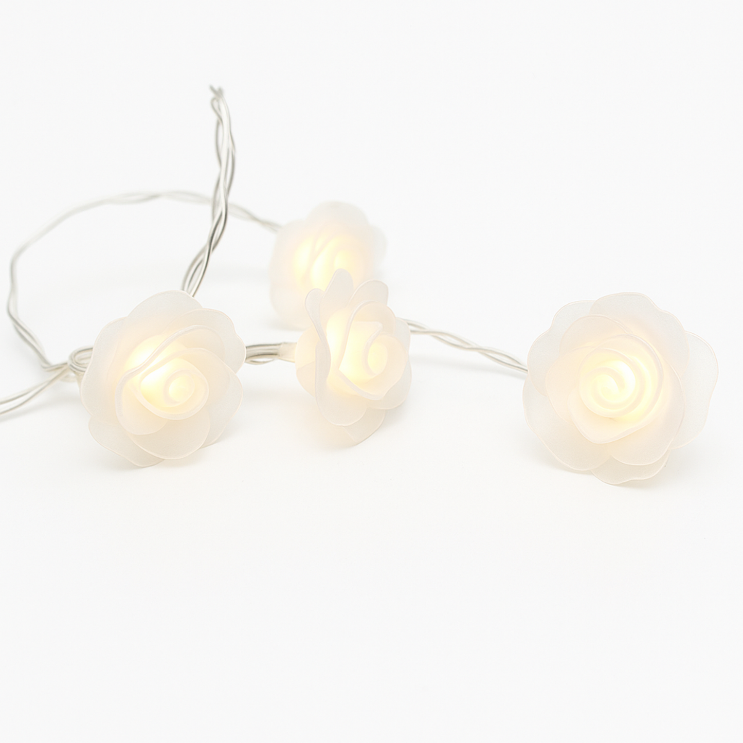 Elegani 20 LED Rose Flower String Lights – Warm White 5mm LEDs with PVC Roses, Romantic Floral Lighting for Indoor Decor, Weddings, Bedrooms, Parties-12ft