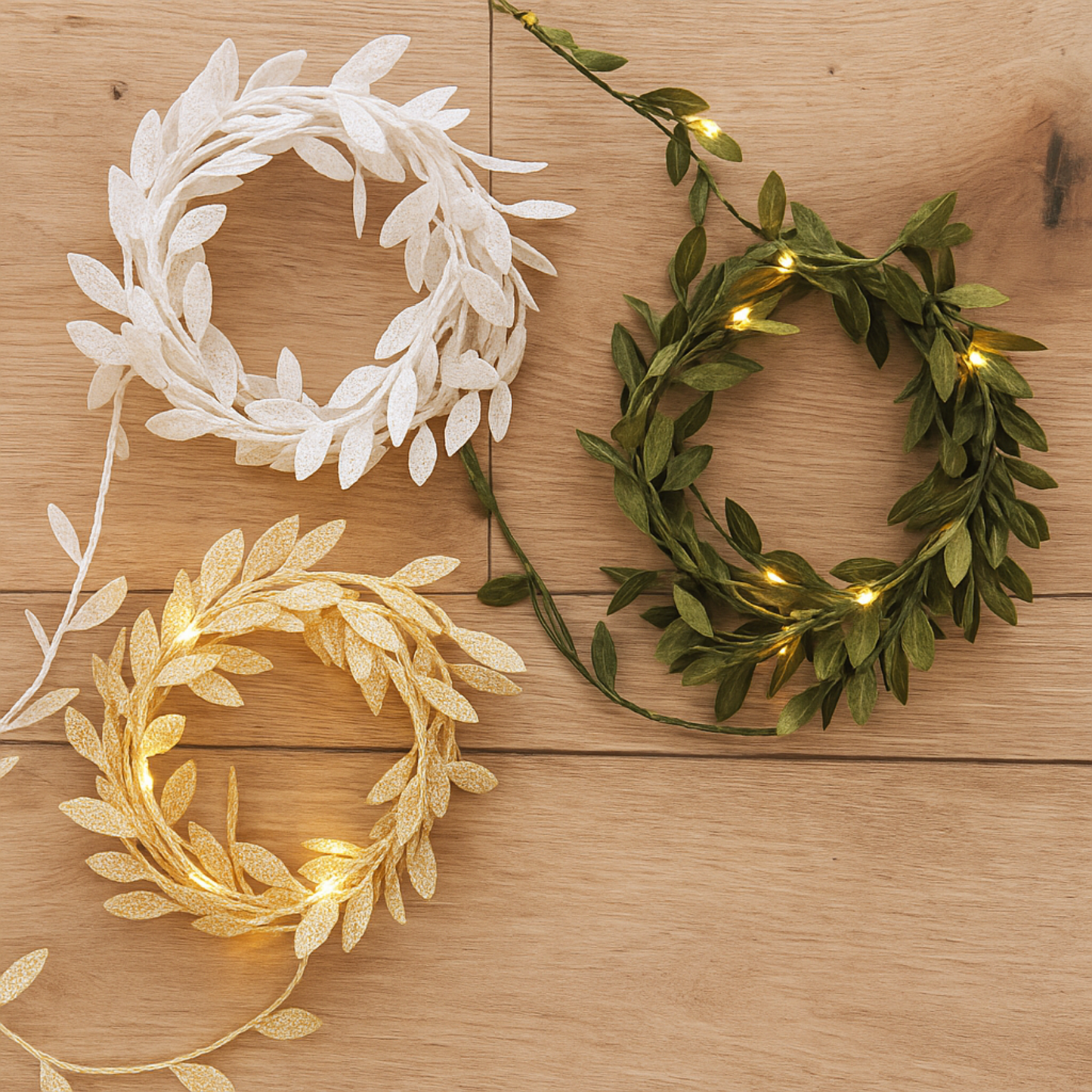 Elegani 20 LED Leaf Vine Fairy Lights – 7.8ft Silver Copper Wire String Light for Indoor Outdoor Decor