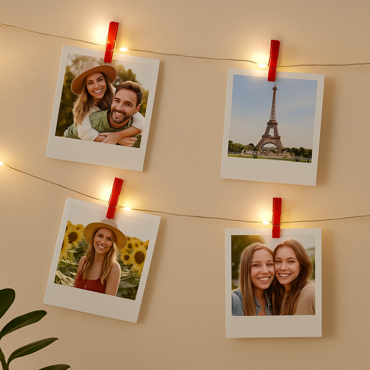 Elegani 36 LED Red Photo Clip String Lights – 13ft Decorative Display with 3.5ft Lead, 16.5ft Total Length, Ideal for Hanging Photos, Cards, and Art in Bedroom, Party, or Holiday Decor
