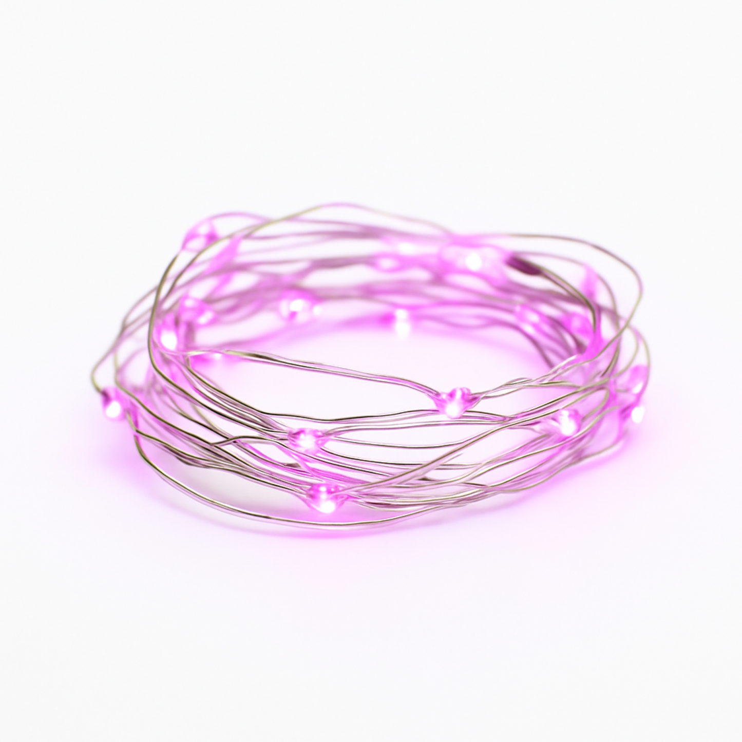 Elegani 100 LED Silver Copper Fairy String Lights – 33ft Plug-In with 4" Spacing, Flexible Wire, Indoor/Outdoor Decorative Lighting for Bedroom, Party, Wedding, and Holiday Décor-Pink