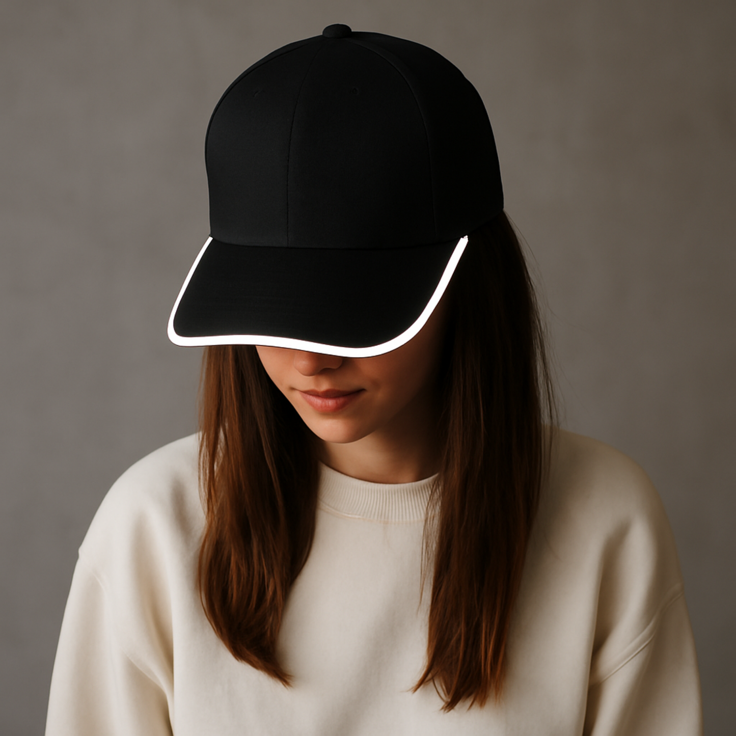 Elegani Night Runner LED Glow Hat – White Light Up Baseball Cap with Adjustable Fit & 3 Light Modes