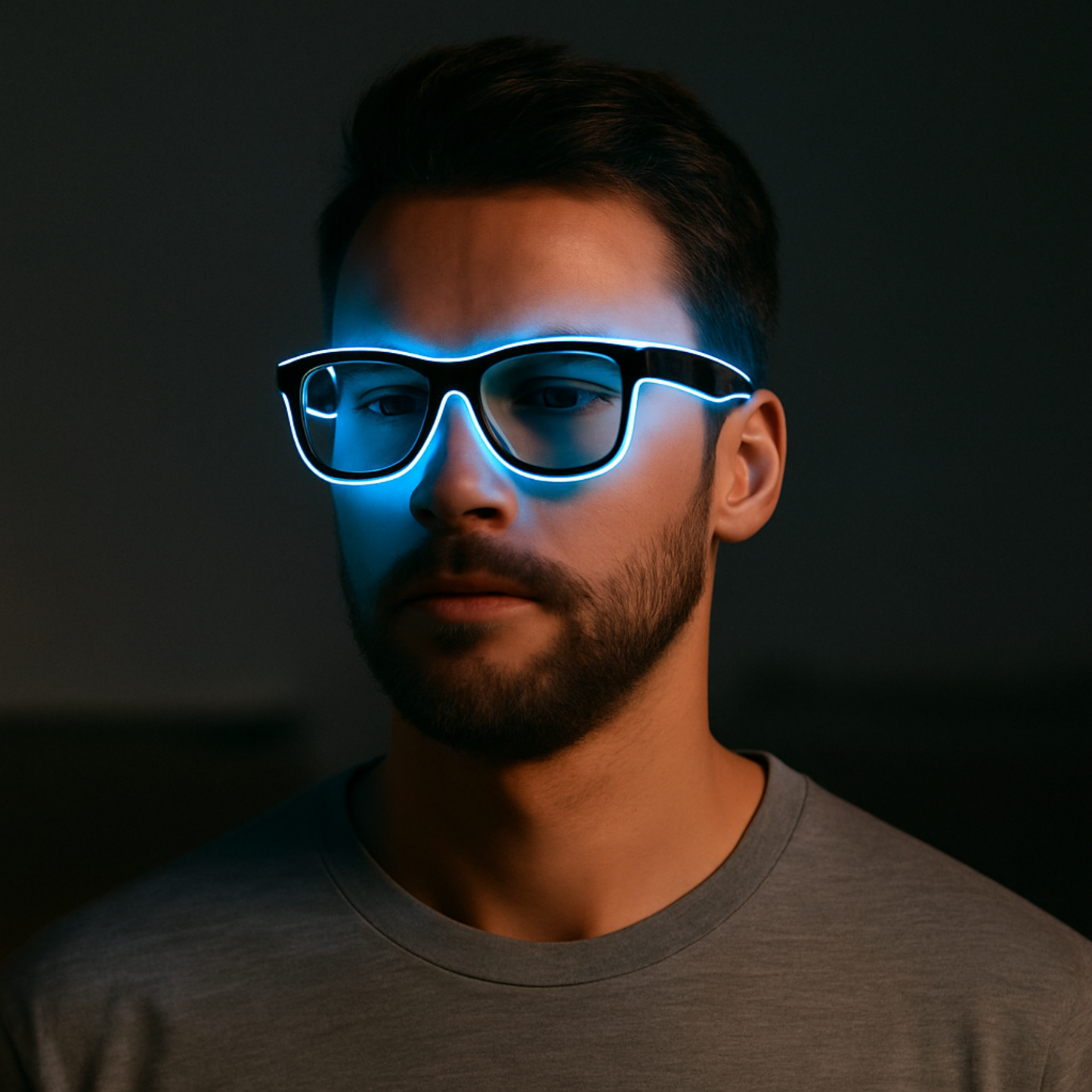 Elegani Blue LED Glow Glasses – Light Up Party Eyewear for Festivals, Birthdays & Night Events