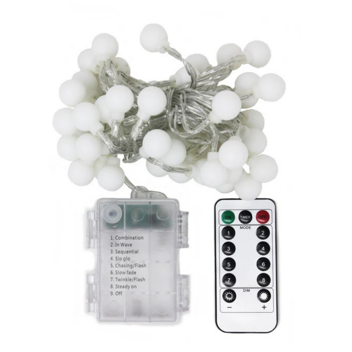 Elegani Frosted Globe String Lights with Remote – 50 LED 15.7ft Fairy Lights with 8 Lighting Modes, Warm White Indoor Outdoor Decorative String Light