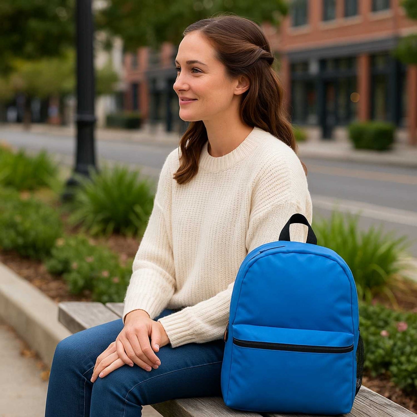 Elegani Classic Backpack – 11.61" x 16.53" x 3.93" Eco-Friendly Recycled PET, 12L Capacity, Ergonomic Sport Zipper Pulls-Royal Blue