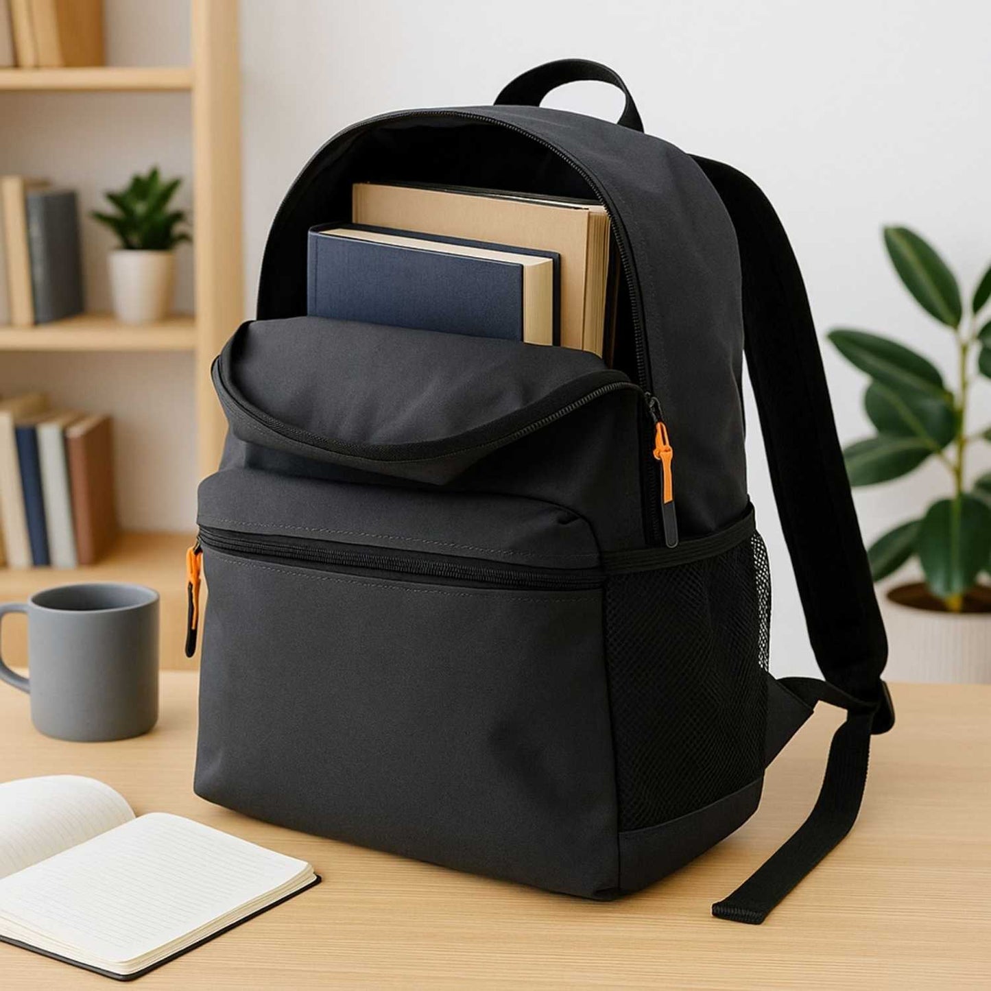 Elegani Classic Backpack – 11.61" x 16.53" x 3.93" Eco-Friendly Recycled PET, 12L Capacity, Ergonomic Sport Zipper Pulls-Gray