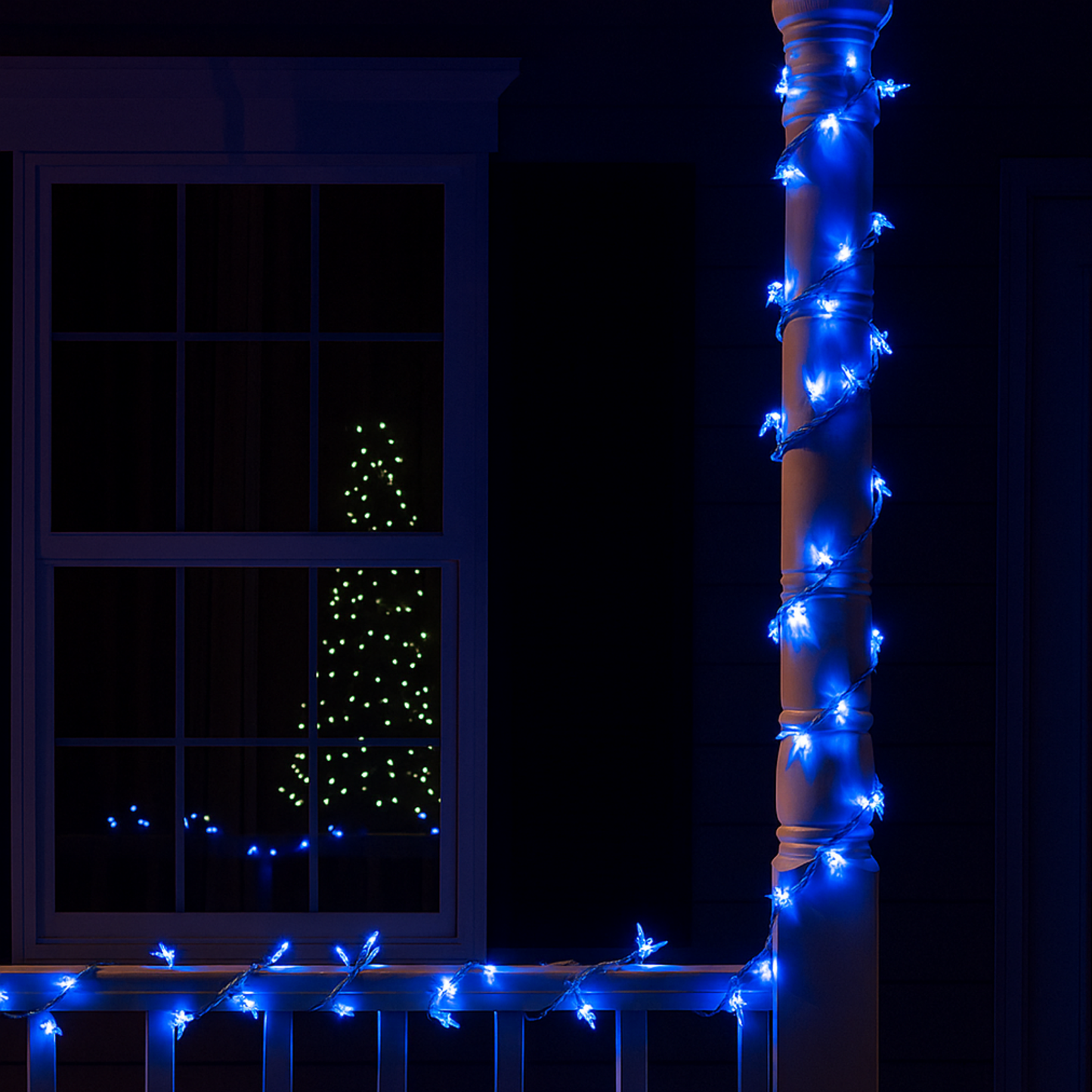 Elegani 100 LED String Lights with Flexible Clear Wire – Blue, Indoor/Outdoor, 33ft, Waterproof, Energy Efficient, Plug-In Holiday & Party Lighting