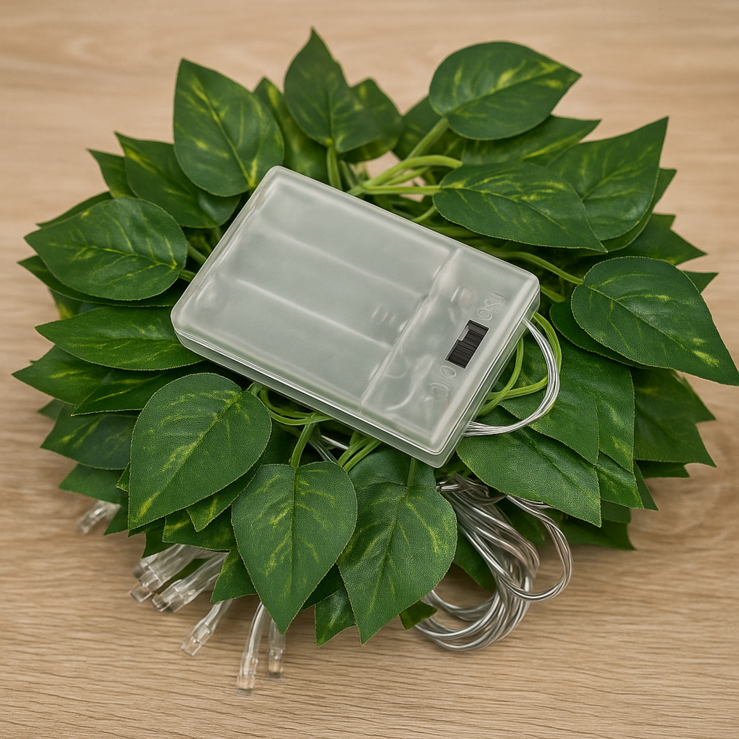 Elegani 66 LED Ivy Leaf Curtain Lights – 3.3ft x 5.2ft, 6 Strands, Warm White, Indoor Hanging Vine Decor for Bedroom Wall, Door, Ceiling