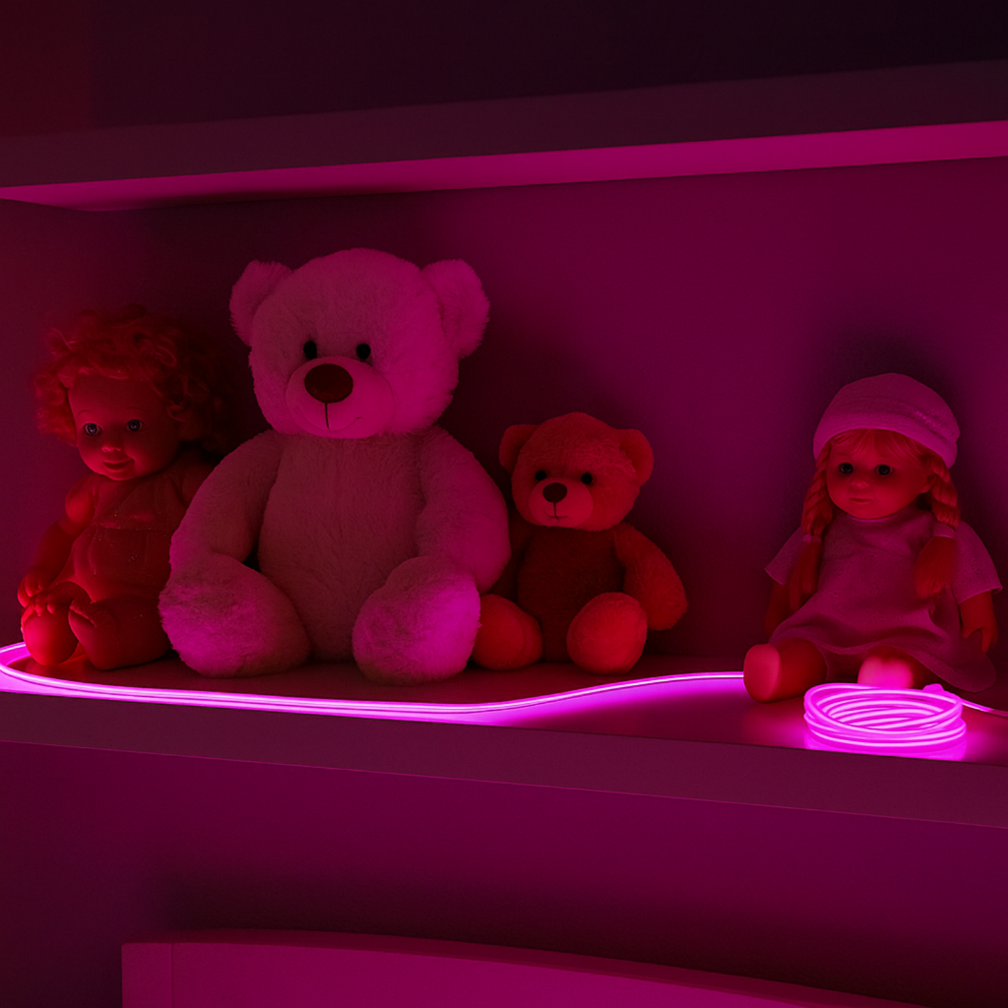 Elegani 6FT Wearable Neon Glow String Light with Clip – Flexible Nighttime Safety & Party Decoration-Pink