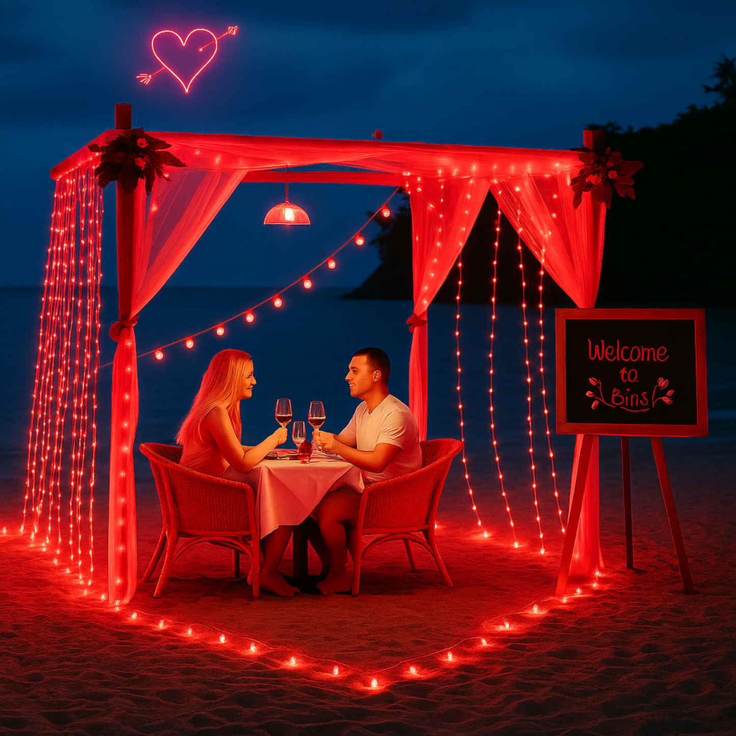 Elegani 100 LED String Red Lights with Clear Wire - 33ft Plug-In Indoor/Outdoor Fairy Lights with 8 Modes, Waterproof Decorative Lighting for Holiday, Party, and Wedding Decor