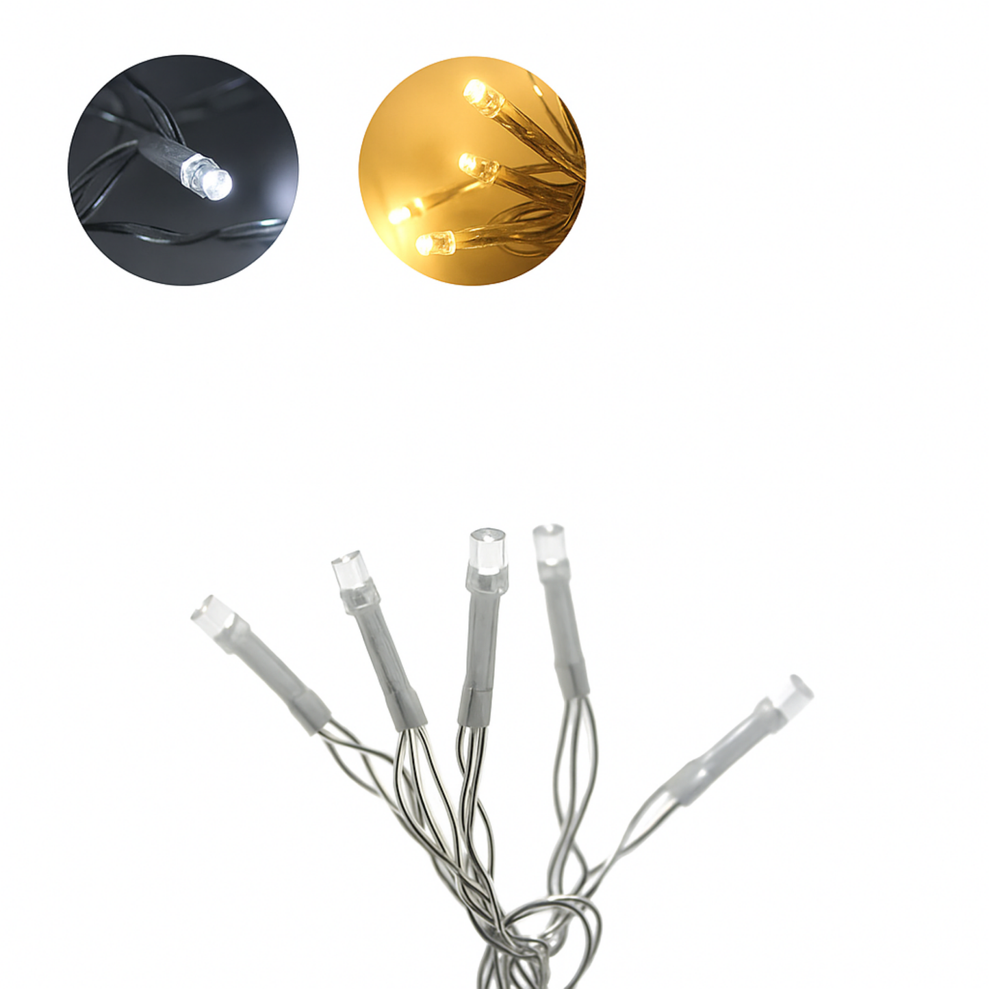 Elegani 10 LED Clear Cable String Lights – 3ft Mini Fairy Lights with Clear Wire, Warm White Indoor Decorative Lighting for Crafts, Bedroom, and Holiday Decor