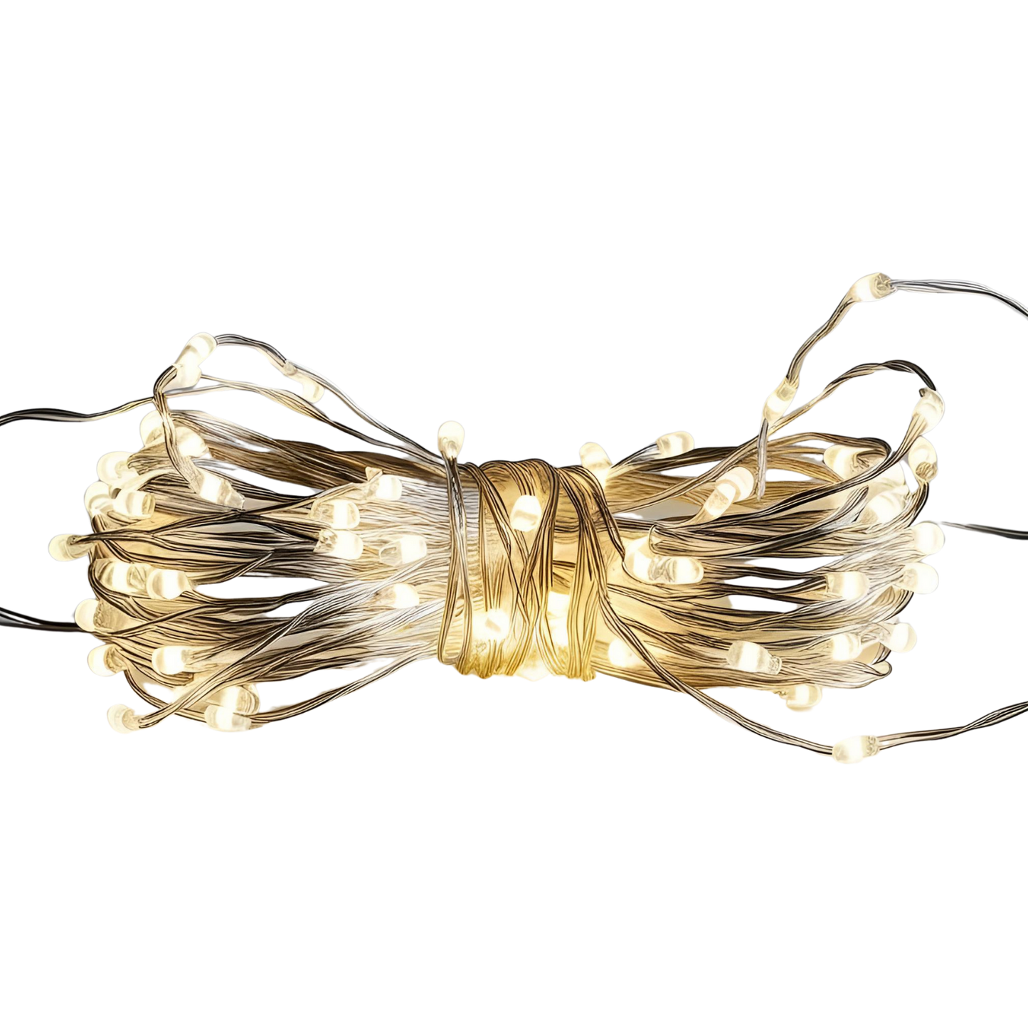 Elegani Indoor/Outdoor 100 LED String Warm White Lights with Flexible Clear Wire – 33ft, Waterproof, Energy Efficient, Plug-In, Holiday & Party Decoration Lighting