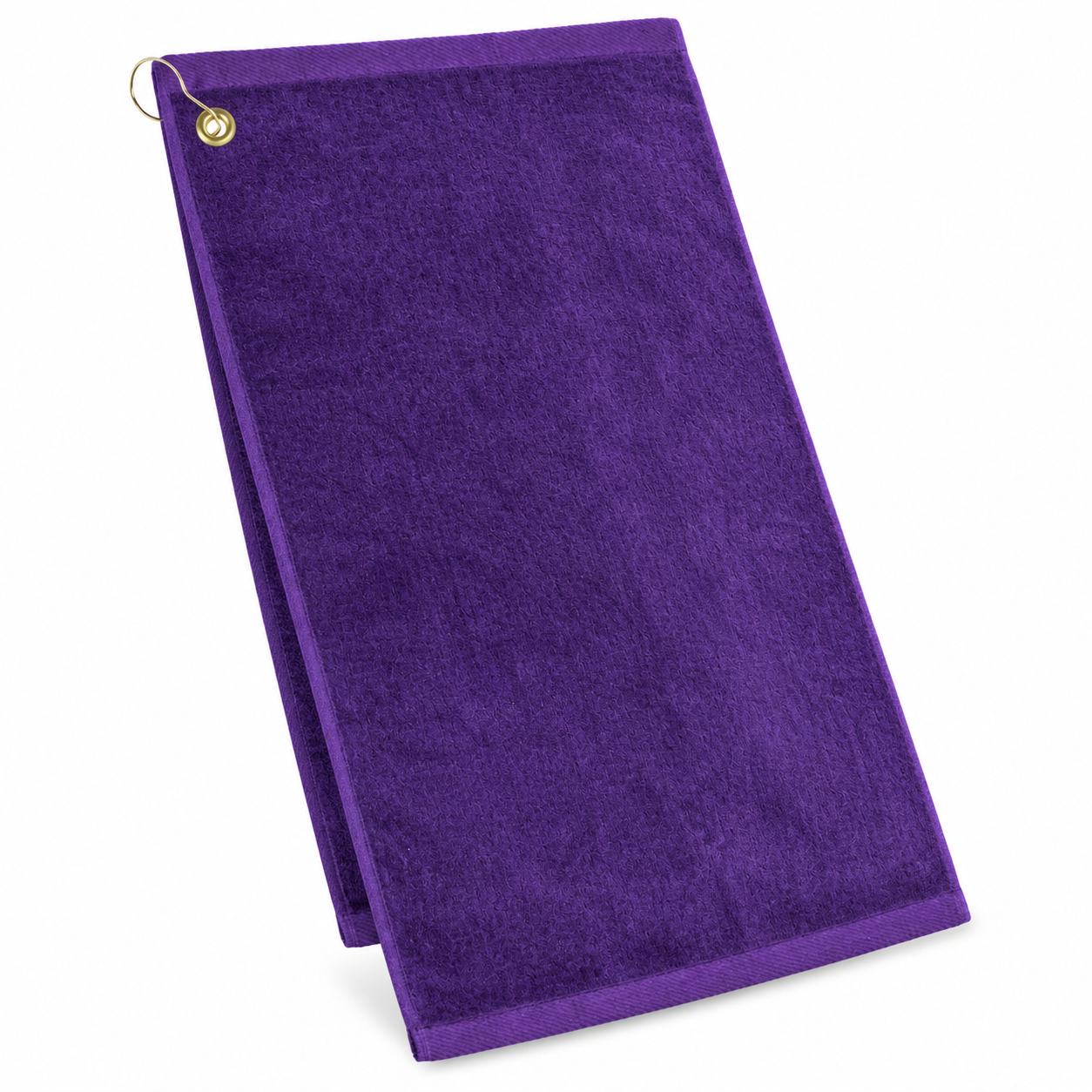 Premium 100% Cotton Terry Velour Golf Towel with Corner Hook & Grommet Placement 16 inch x 26 inch -Purple