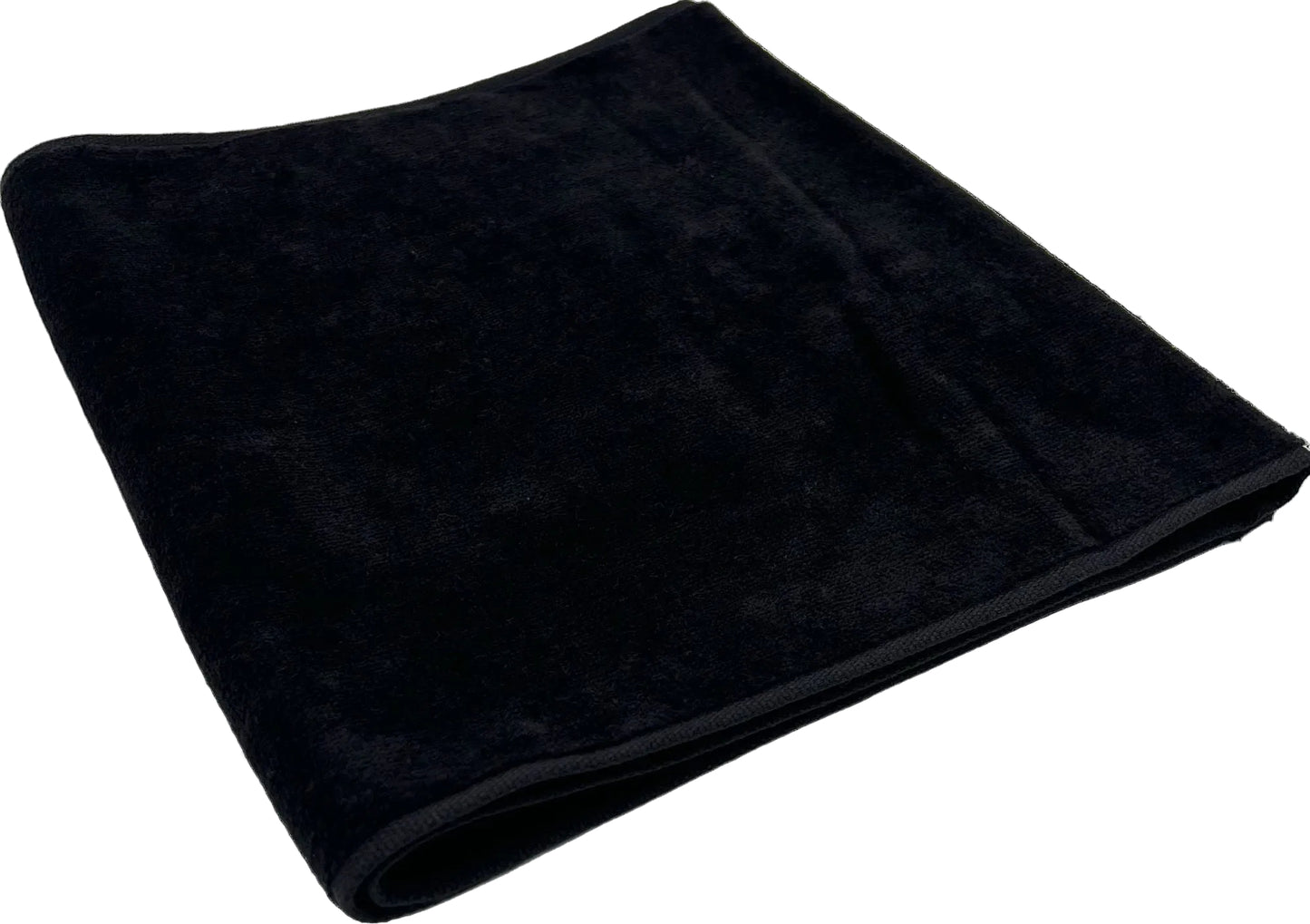 TowelSoft 18 Pack Premium 100% Cotton Premium Terry Velour Fitness Towel for Yoga, Pilates and Gym 12 inch x 44 inch - Black