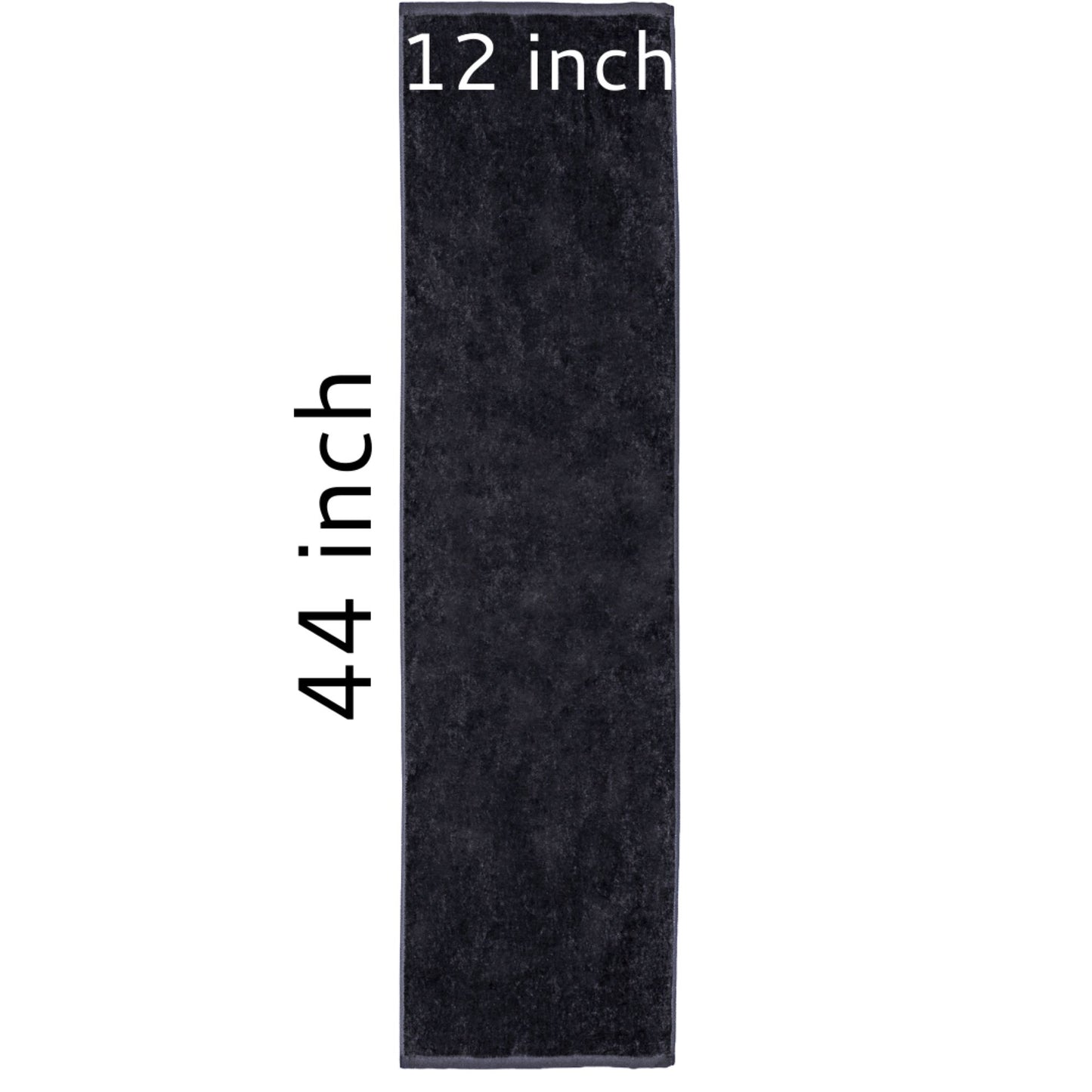 TowelSoft 18 Pack Premium 100% Cotton Premium Terry Velour Fitness Towel for Yoga, Pilates and Gym 12 inch x 44 inch - Black