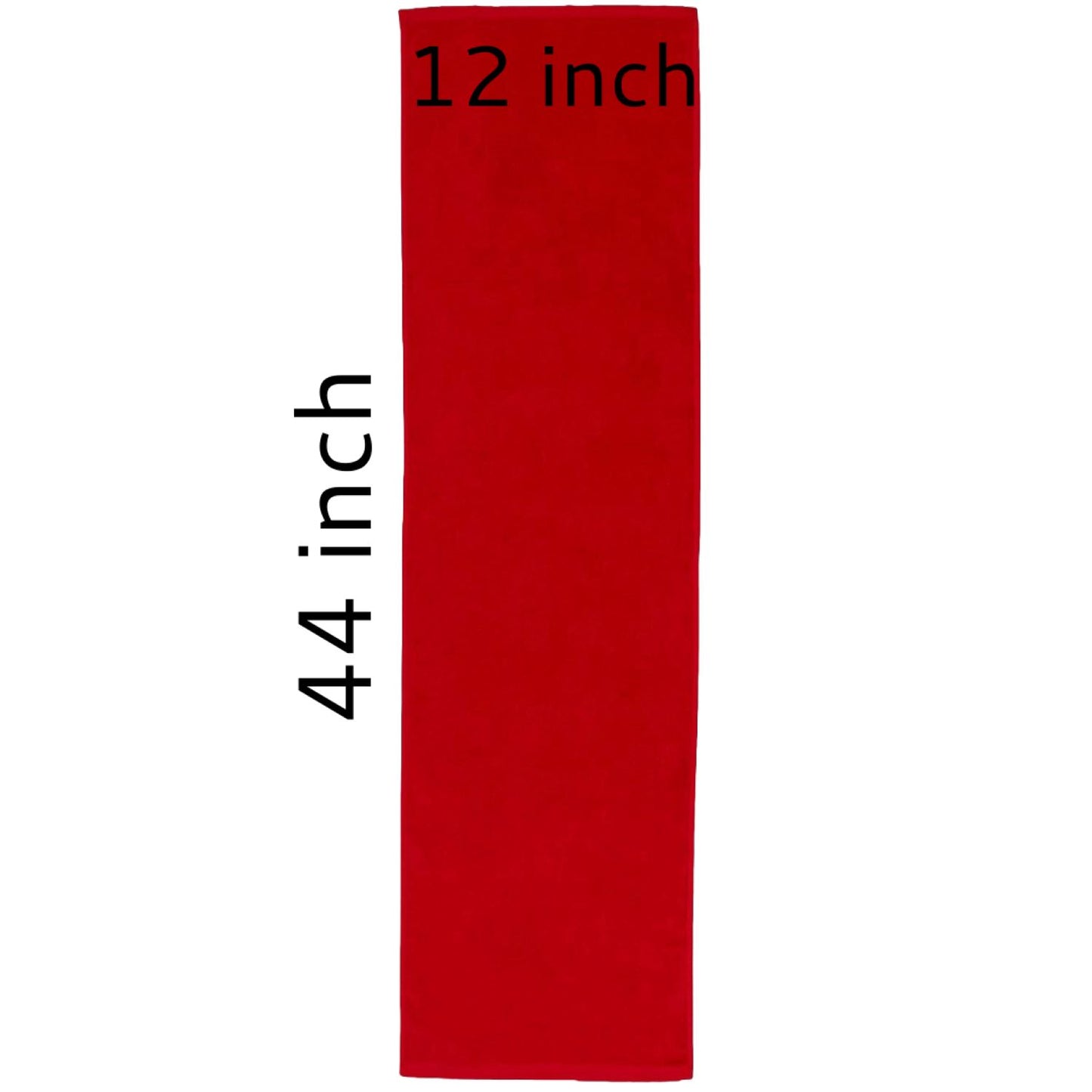 TowelSoft 18 Pack Premium 100% Cotton Premium Terry Velour Fitness Towel for Yoga, Pilates and Gym 12 inch x 44 inch - Red