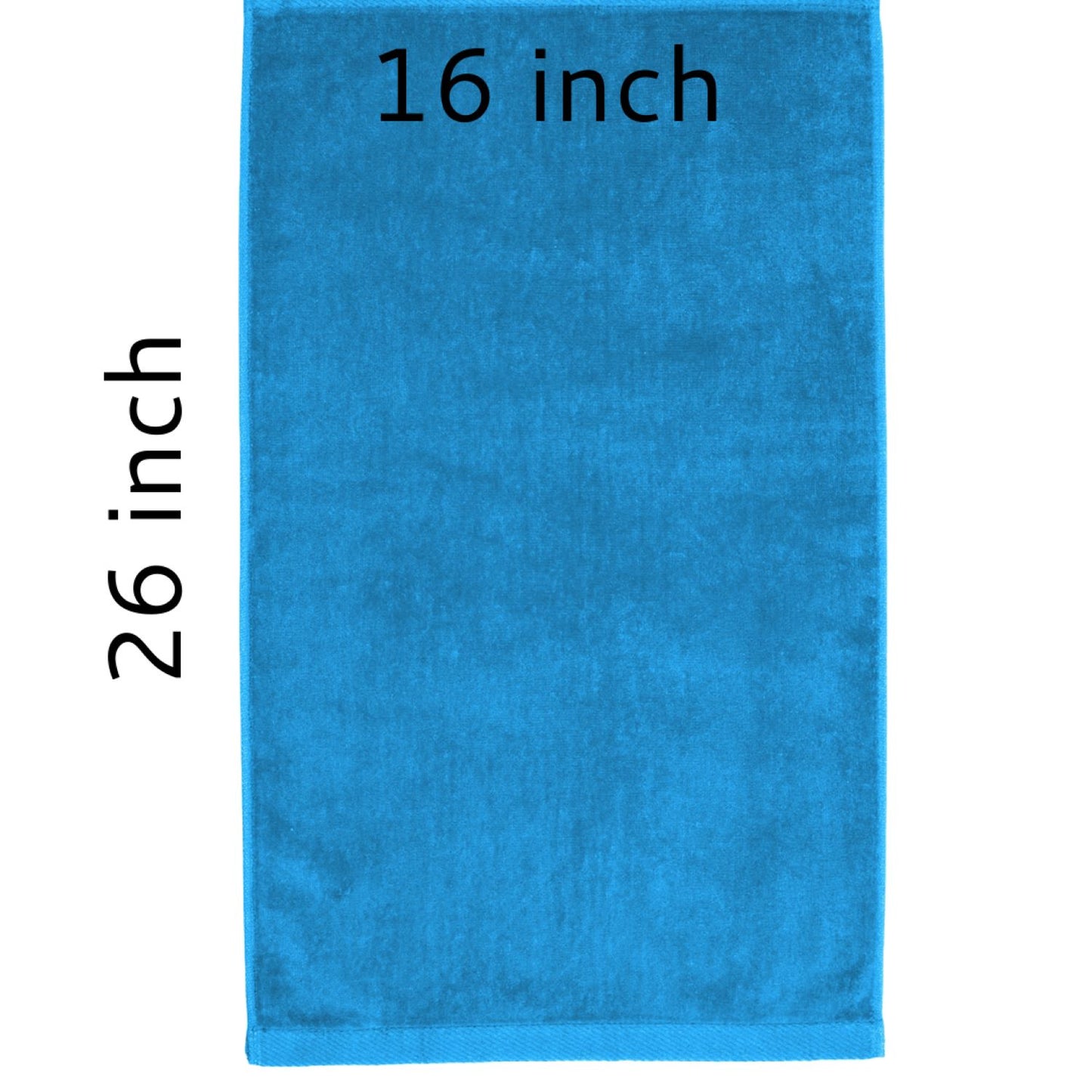 TowelSoft 18 Pack Premium 100% Cotton Terry Velour Hand Face Sports Gym Towel 16 inch x 26 inch- Aqua Blue