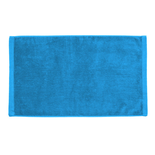 TowelSoft 18 Pack Premium 100% Cotton Terry Velour Hand Face Sports Gym Towel 16 inch x 26 inch- Aqua Blue
