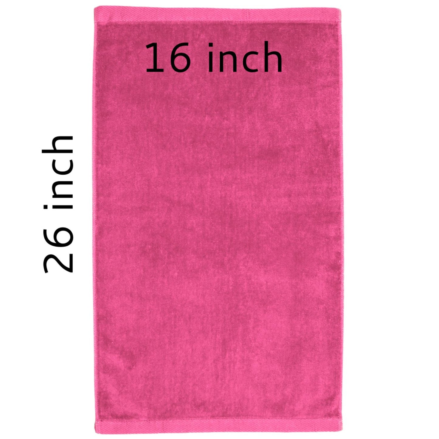 TowelSoft 18 Pack Premium 100% Cotton Terry Velour Hand Face Sports Gym Towel 16 inch x 26 inch Hot Pink
