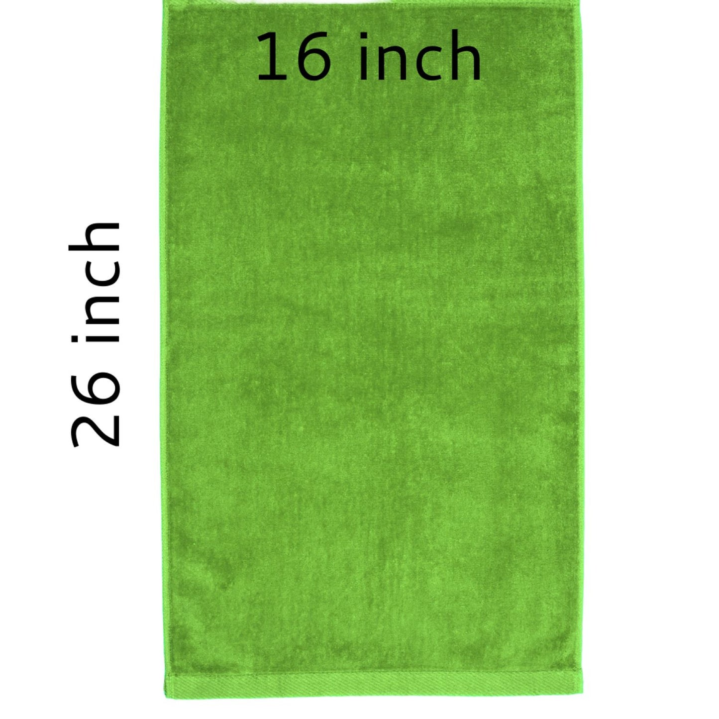 TowelSoft 18 Pack Premium 100% Cotton Terry Velour Hand Face Sports Gym Towel 16 inch x 26 inch Lime Green