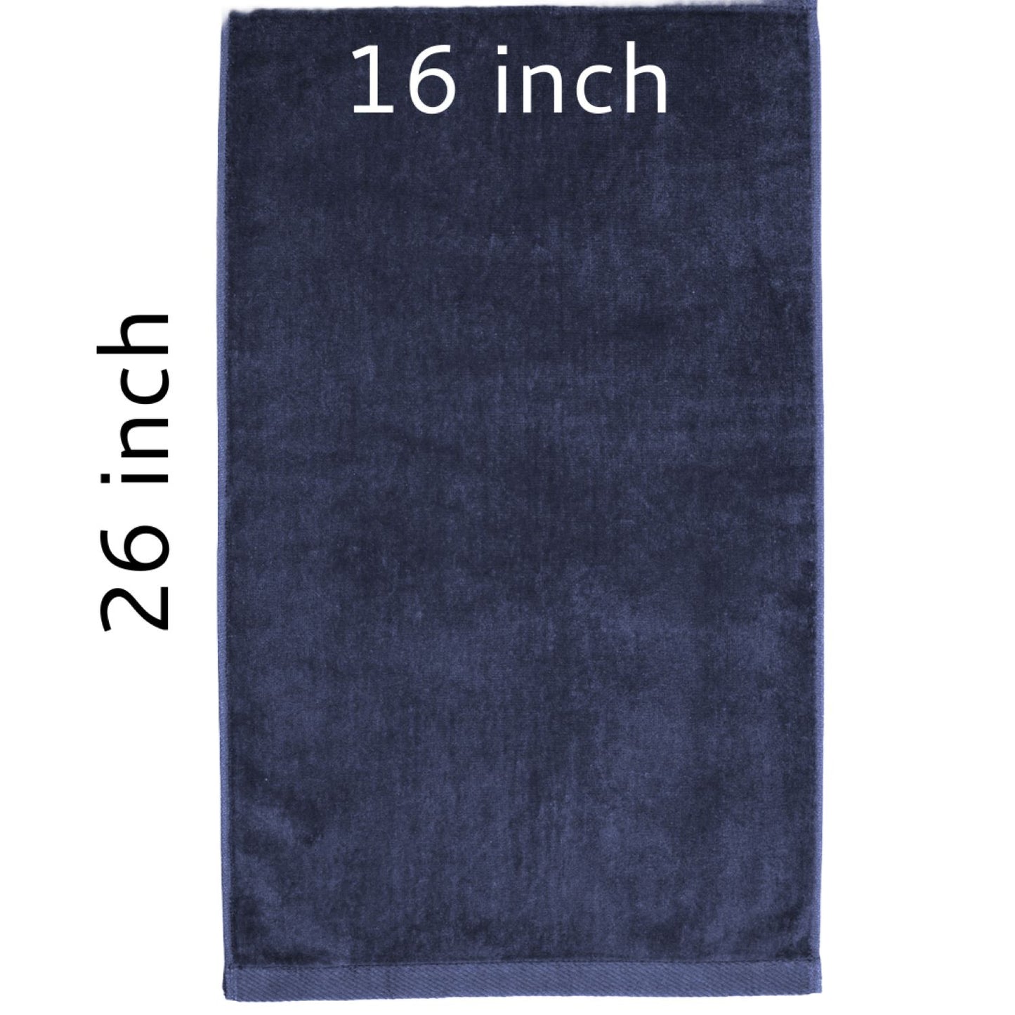 TowelSoft 18 Pack Premium 100% Cotton Terry Velour Hand Face Sports Gym Towel 16 inch x 26 inch Navy