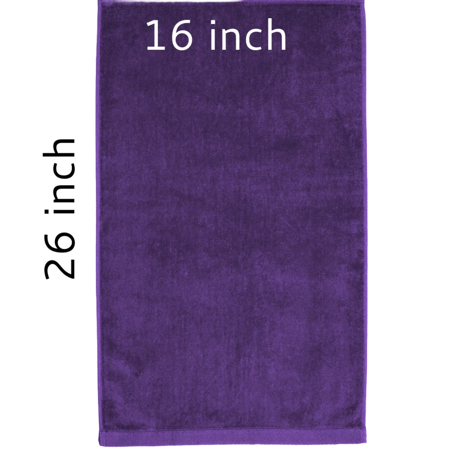 TowelSoft 18 Pack Premium 100% Cotton Terry Velour Hand Face Sports Gym Towel 16 inch x 26 inch Purple