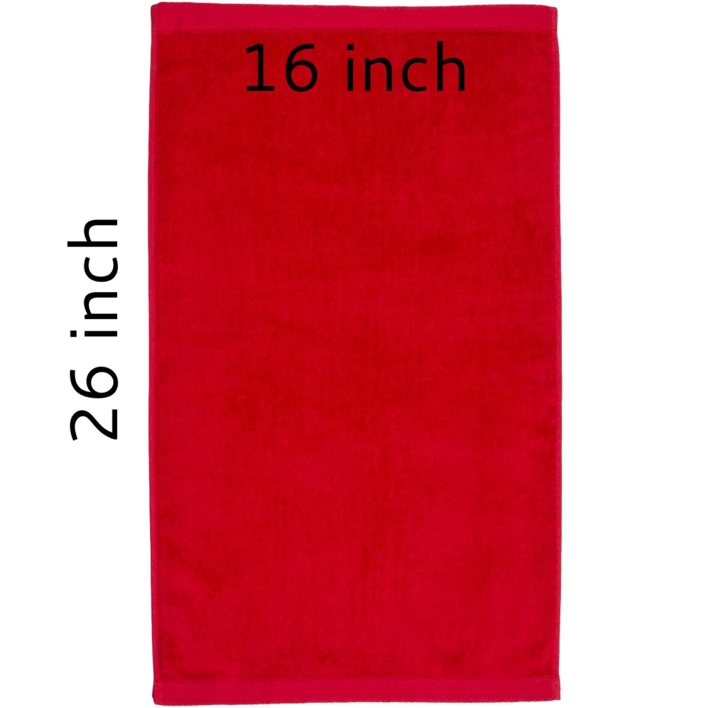 TowelSoft 18 Pack Premium 100% Cotton Terry Velour Hand Face Sports Gym Towel 16 inch x 26 inch Red