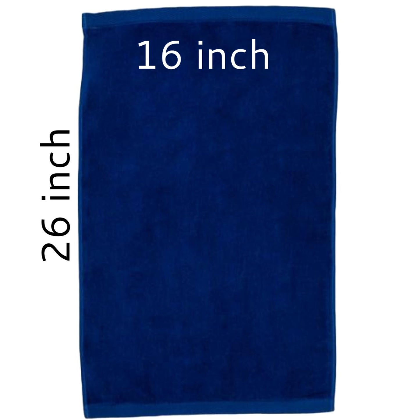 TowelSoft 18 Pack Premium 100% Cotton Terry Velour Hand Face Sports Gym Towel 16 inch x 26 inch Royal Blue