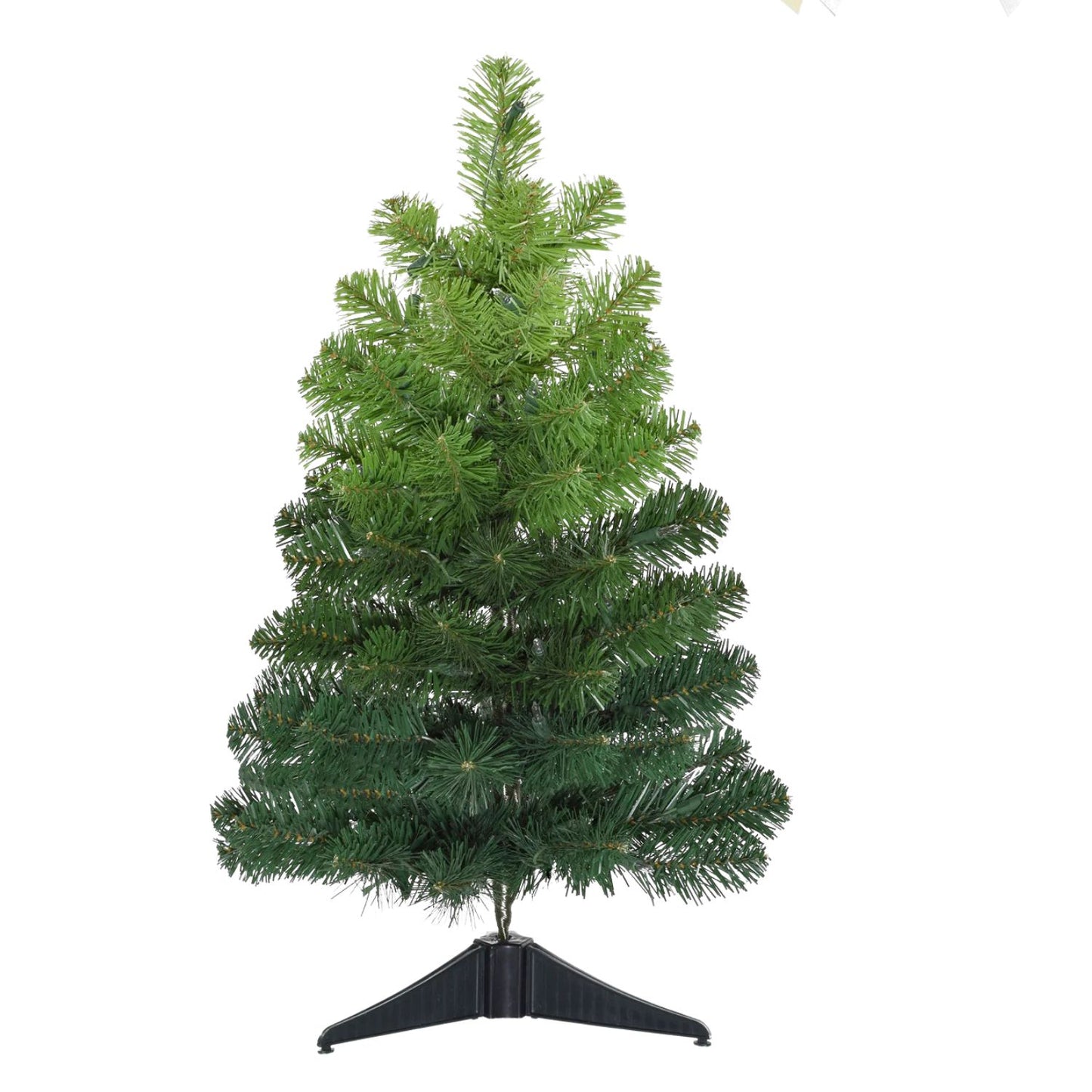 Elegani 24 Inch Tabletop Ombre Green Christmas Tree with Stand, Mini Artificial Holiday Decor with 80 Tips, 15 Inch Diameter