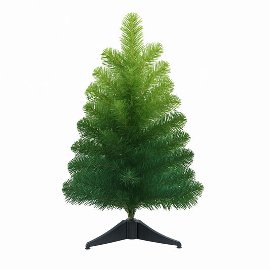 Elegani 24 Inch Tabletop Ombre Green Christmas Tree with Stand, Mini Artificial Holiday Decor with 80 Tips, 15 Inch Diameter