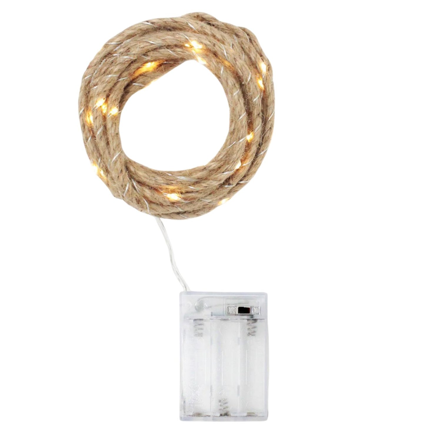Elegani 30 LED Rope String Lights – 8ft Natural Woven Rope with Warm White Fairy Lights for Farmhouse, Wedding, and Holiday Décor