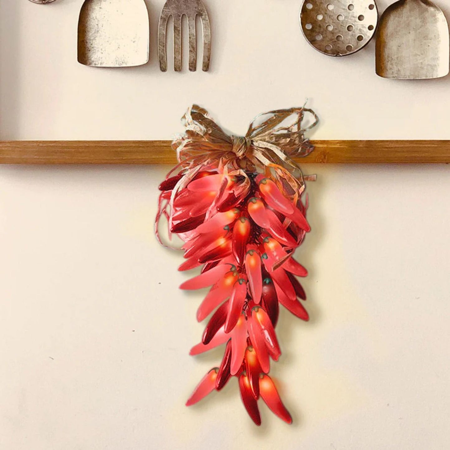 Elegani 20 LED Chili Pepper String Lights – Warm White Indoor Outdoor Decorative Lighting