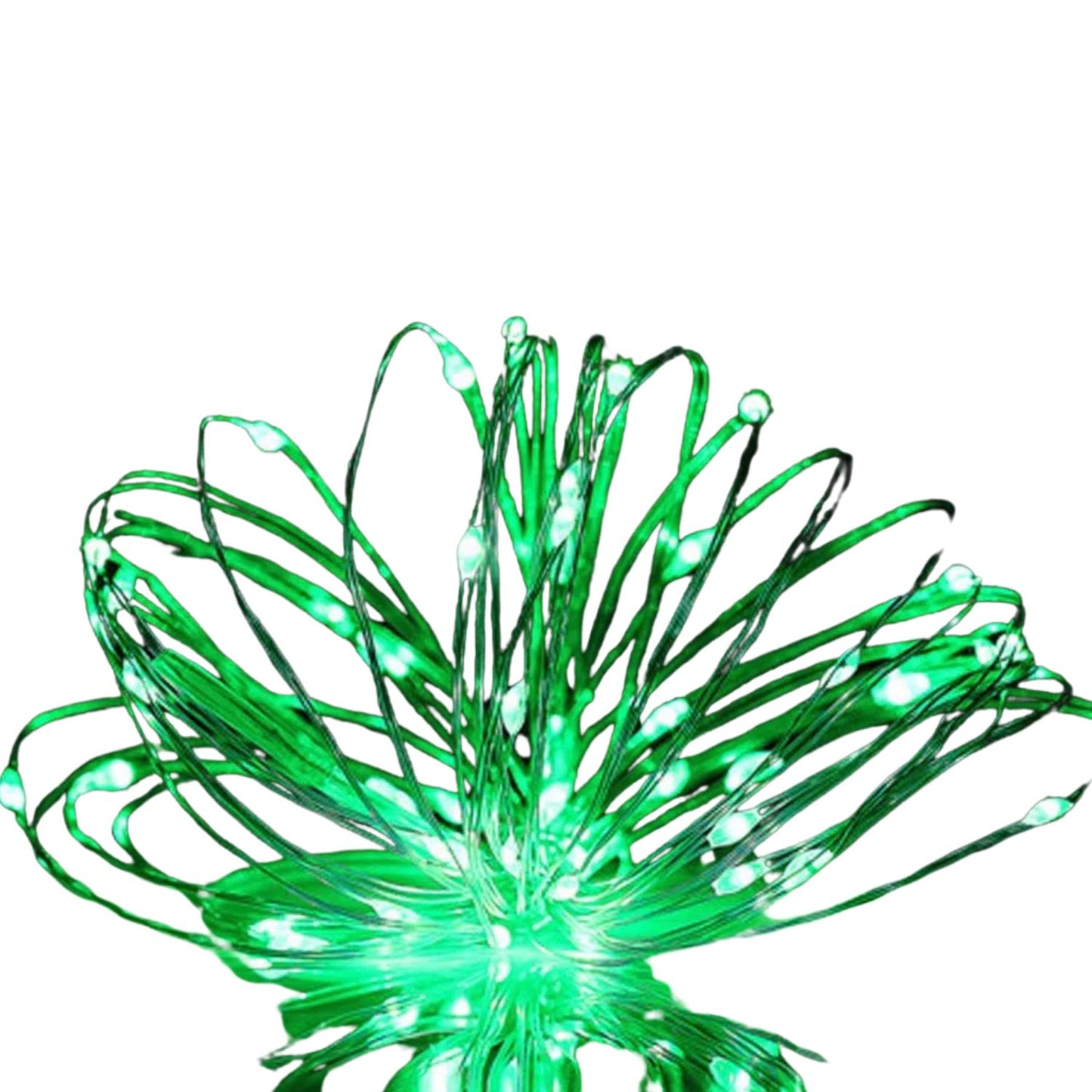 Elegani 100 LED Silver Copper Fairy String Lights – 33ft Plug-In with 4" Spacing, Flexible Wire, Indoor/Outdoor Decorative Lighting for Bedroom, Party, Wedding, and Holiday Décor-Green