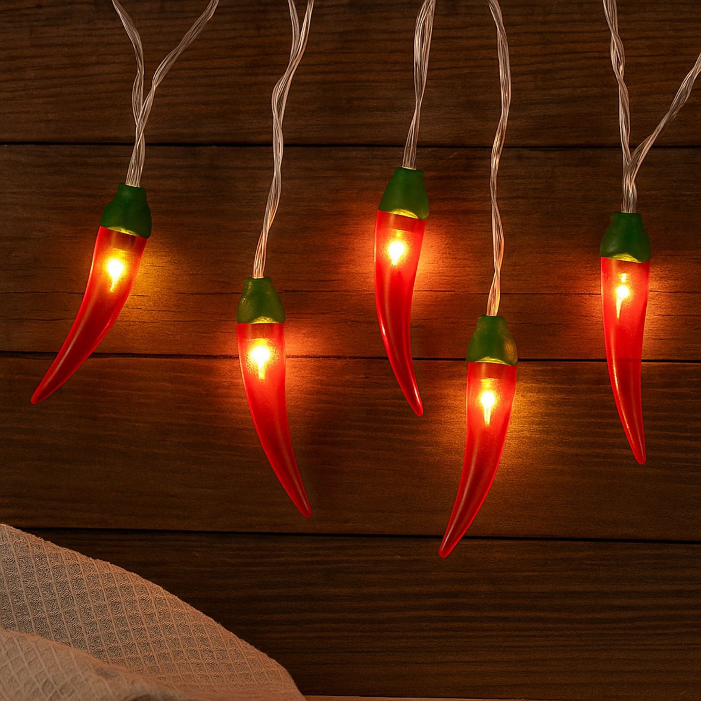 Elegani 20 LED Chili Pepper String Lights – Warm White Indoor Outdoor Decorative Lighting