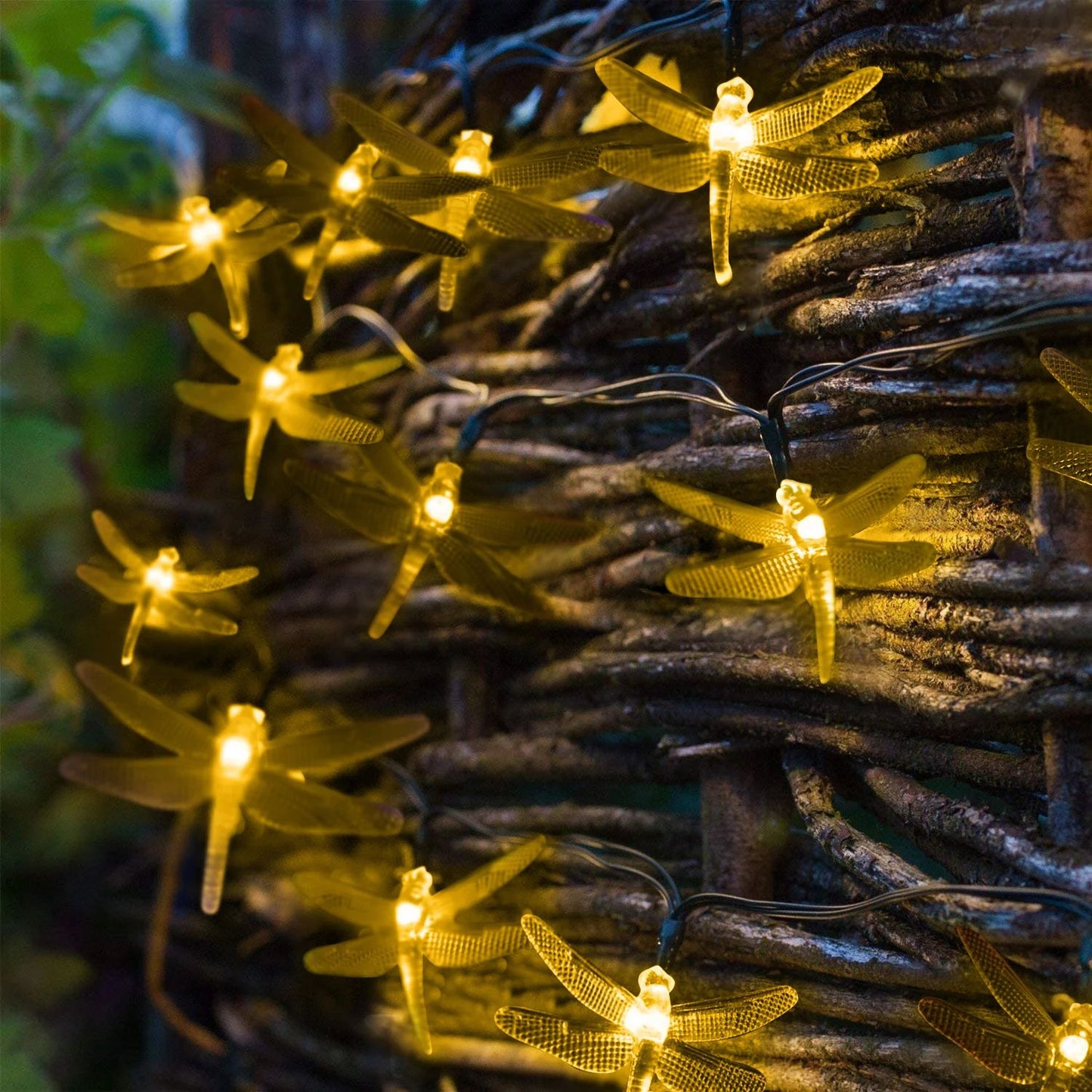 Elegani Solar Dragonfly String Lights – 30 LED Outdoor Garden Décor with 8 Light Modes-Warm White