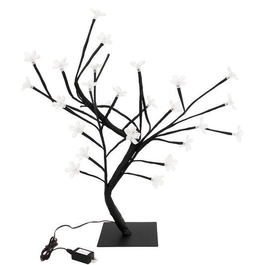 Elegani Lighted Cherry Blossom Tree – 18” Tabletop LED Tree with 24 White Blossoms, Warm White Lights for Wedding, Event, or Home Décor