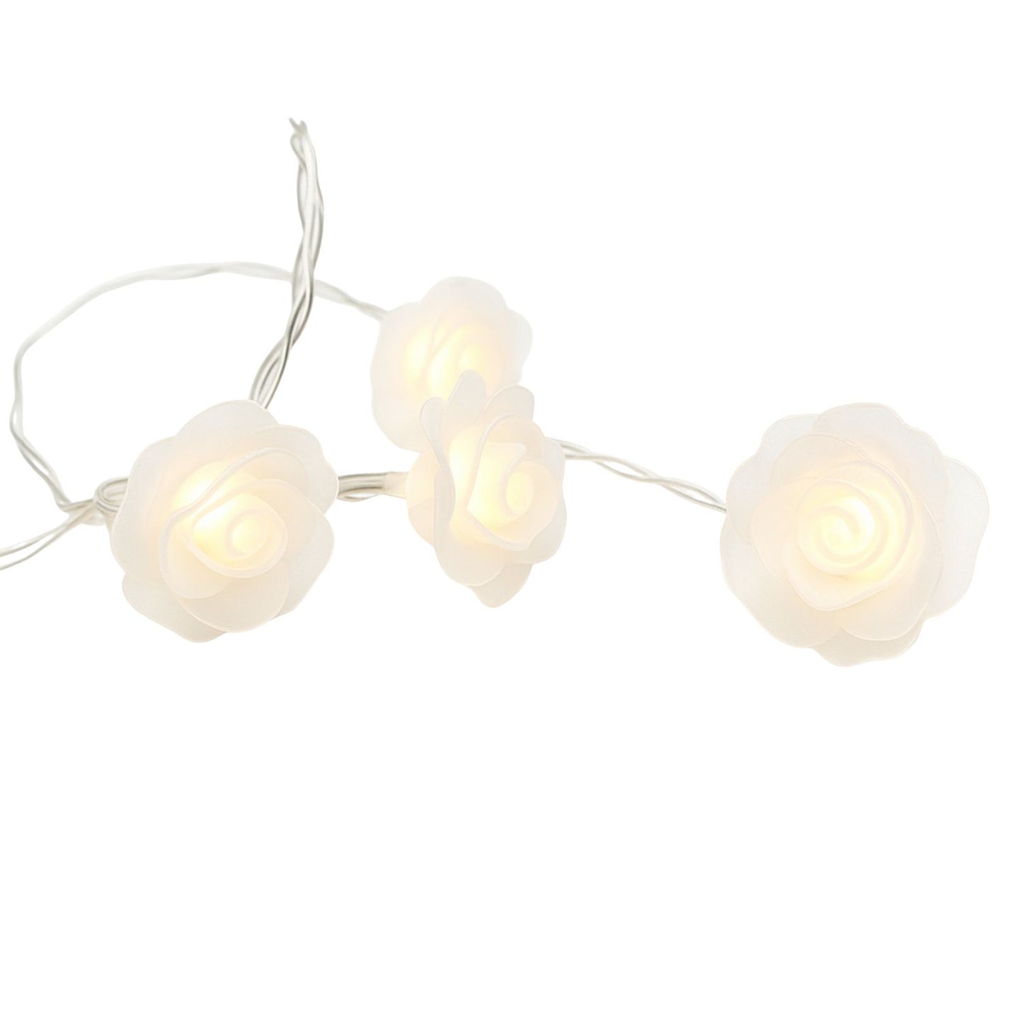 Elegani 20 LED Rose Flower String Lights – Warm White 5mm LEDs with PVC Roses, Romantic Floral Lighting for Indoor Decor, Weddings, Bedrooms, Parties-12ft
