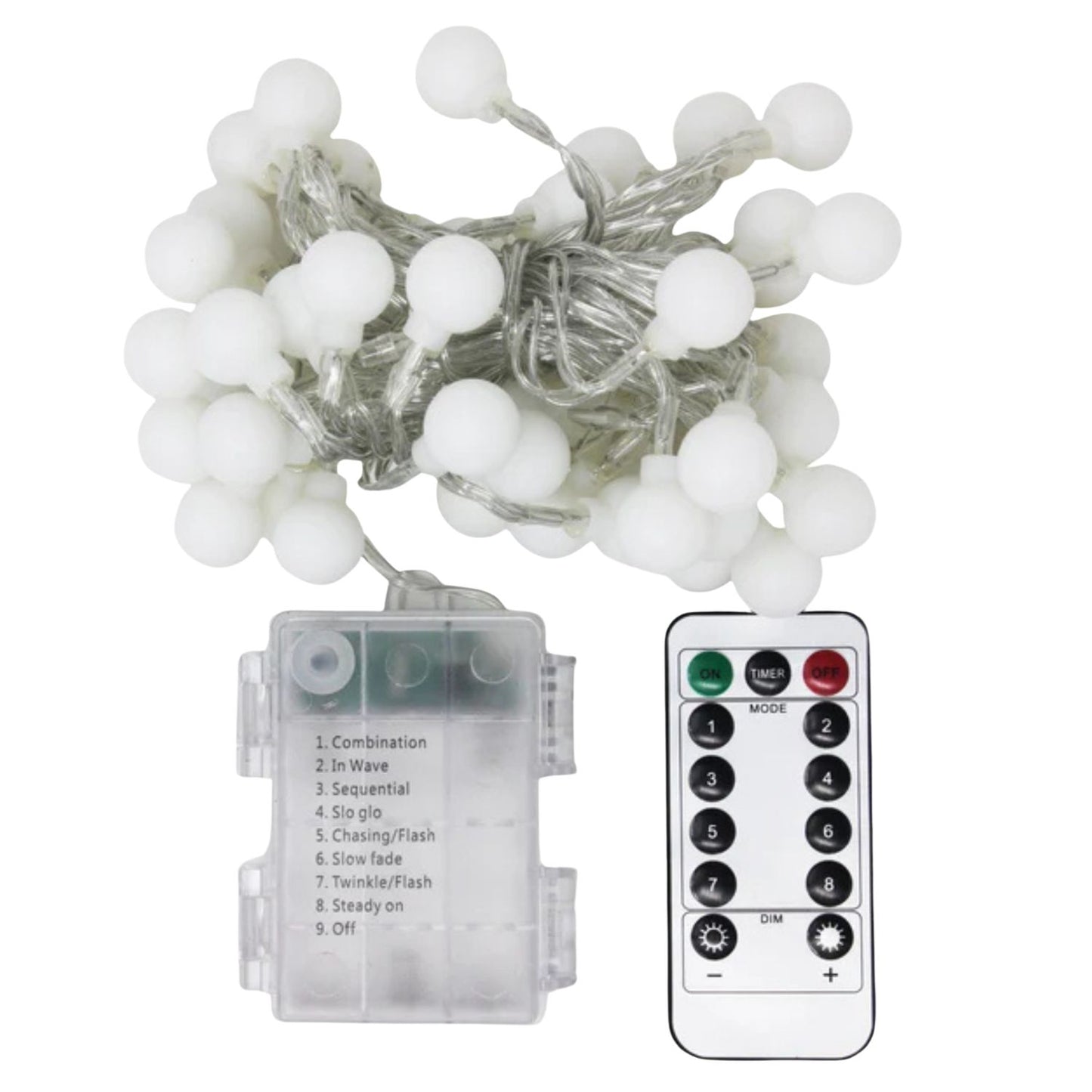 Elegani Frosted Globe String Lights with Remote – 50 LED 15.7ft Fairy Lights with 8 Lighting Modes, Warm White Indoor Outdoor Decorative String Light